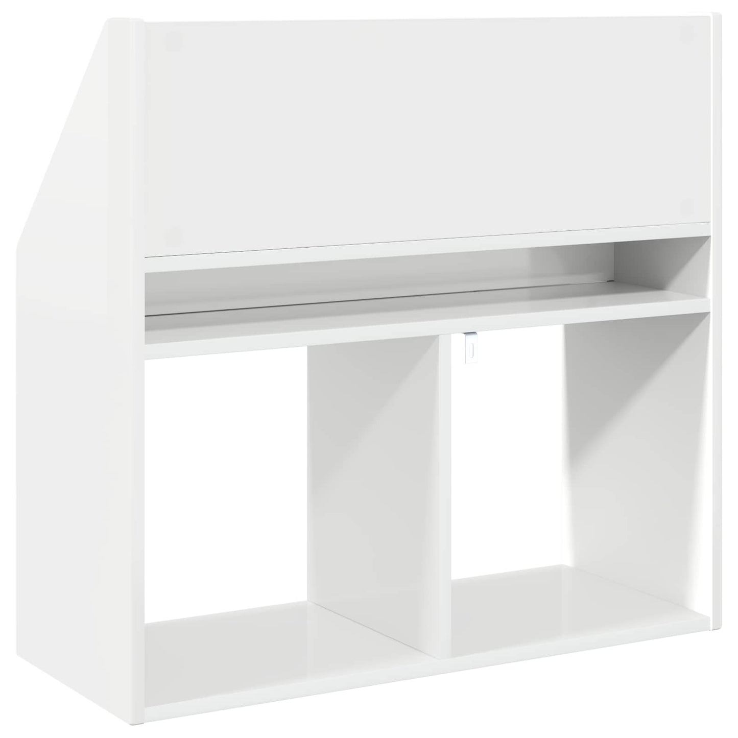 Barneskrivebokhylle Høyglanset hvit 72,5 x 29,5 x 69 cm
