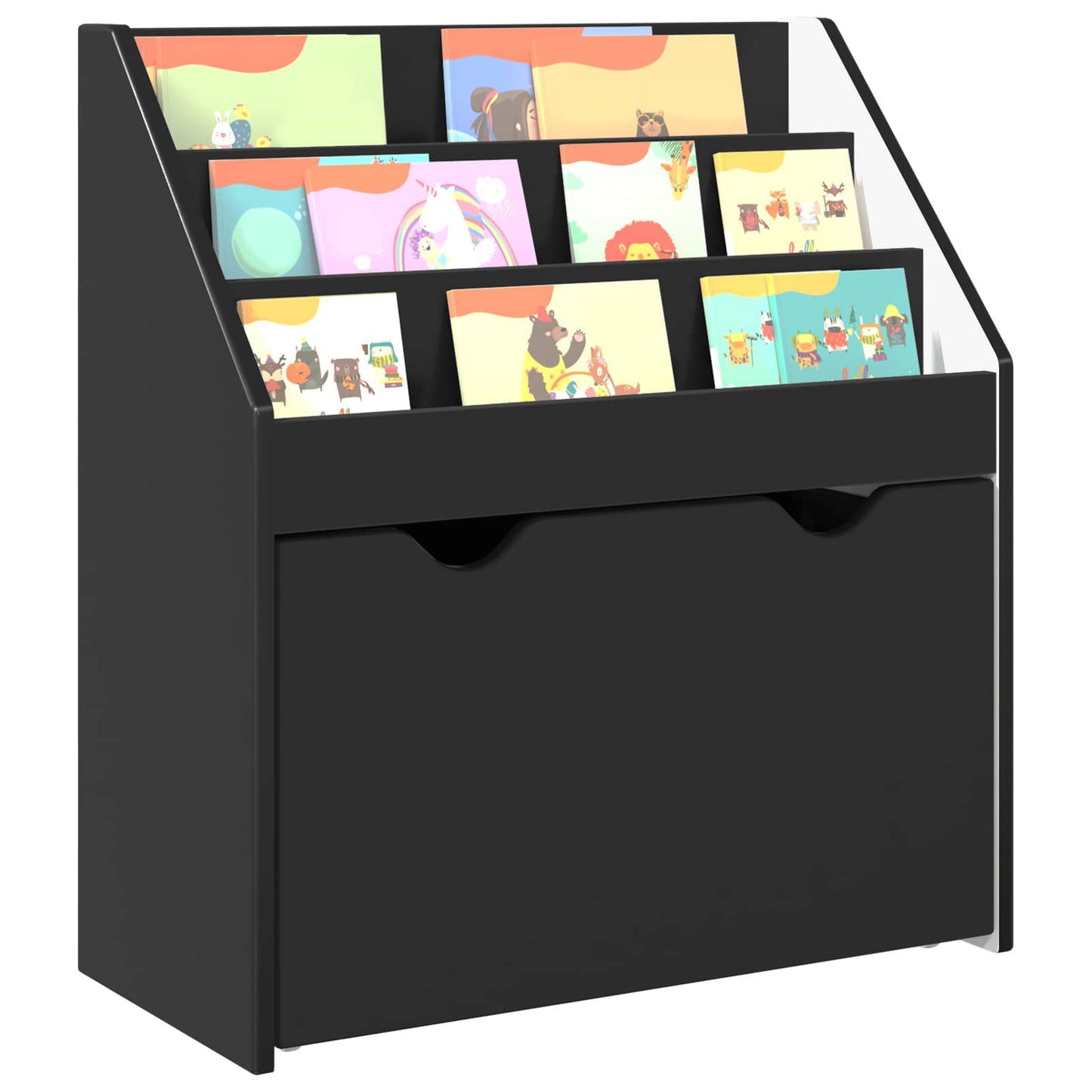 Barneskrivebokhylle Svart 60 x 29,5 x 69 cm Konstruert tre
