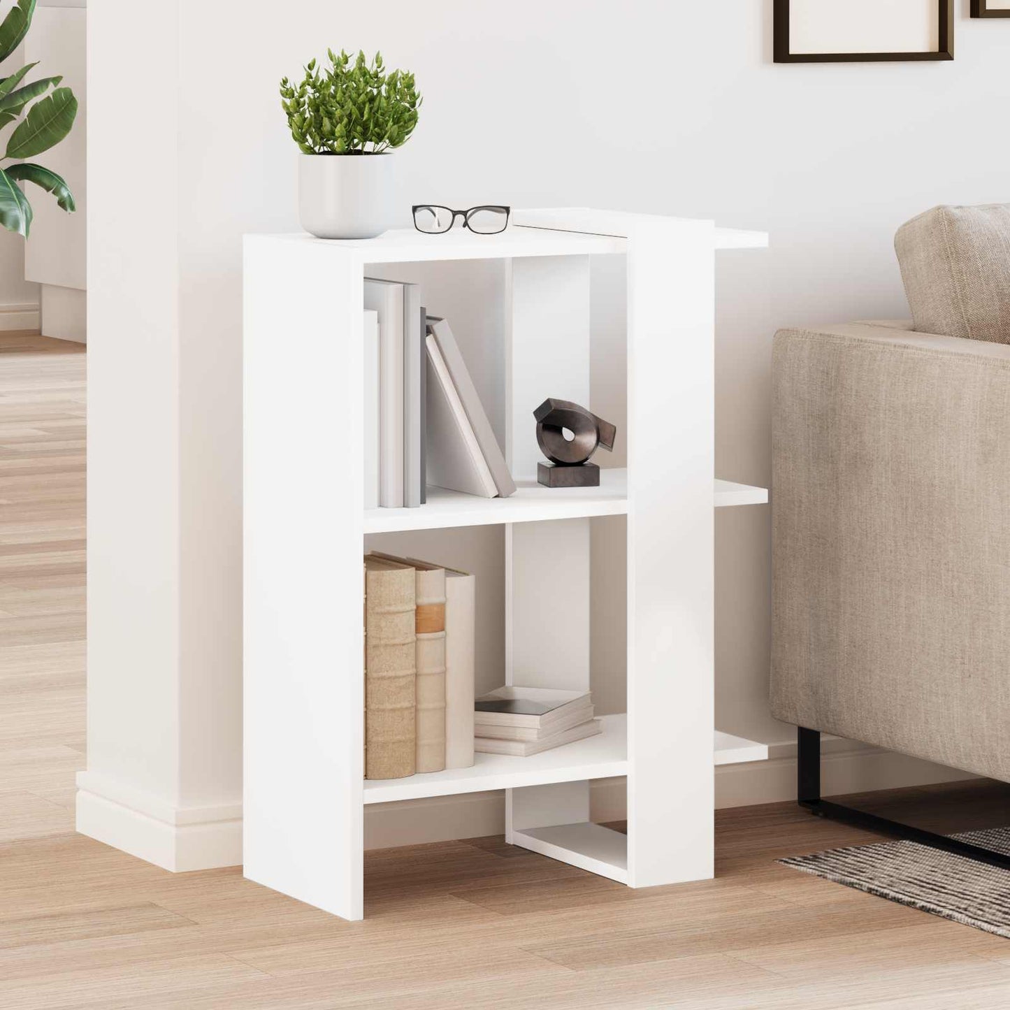 Bokhylle Hvit 52 x 25 x 71,5 cm Konstruert tre