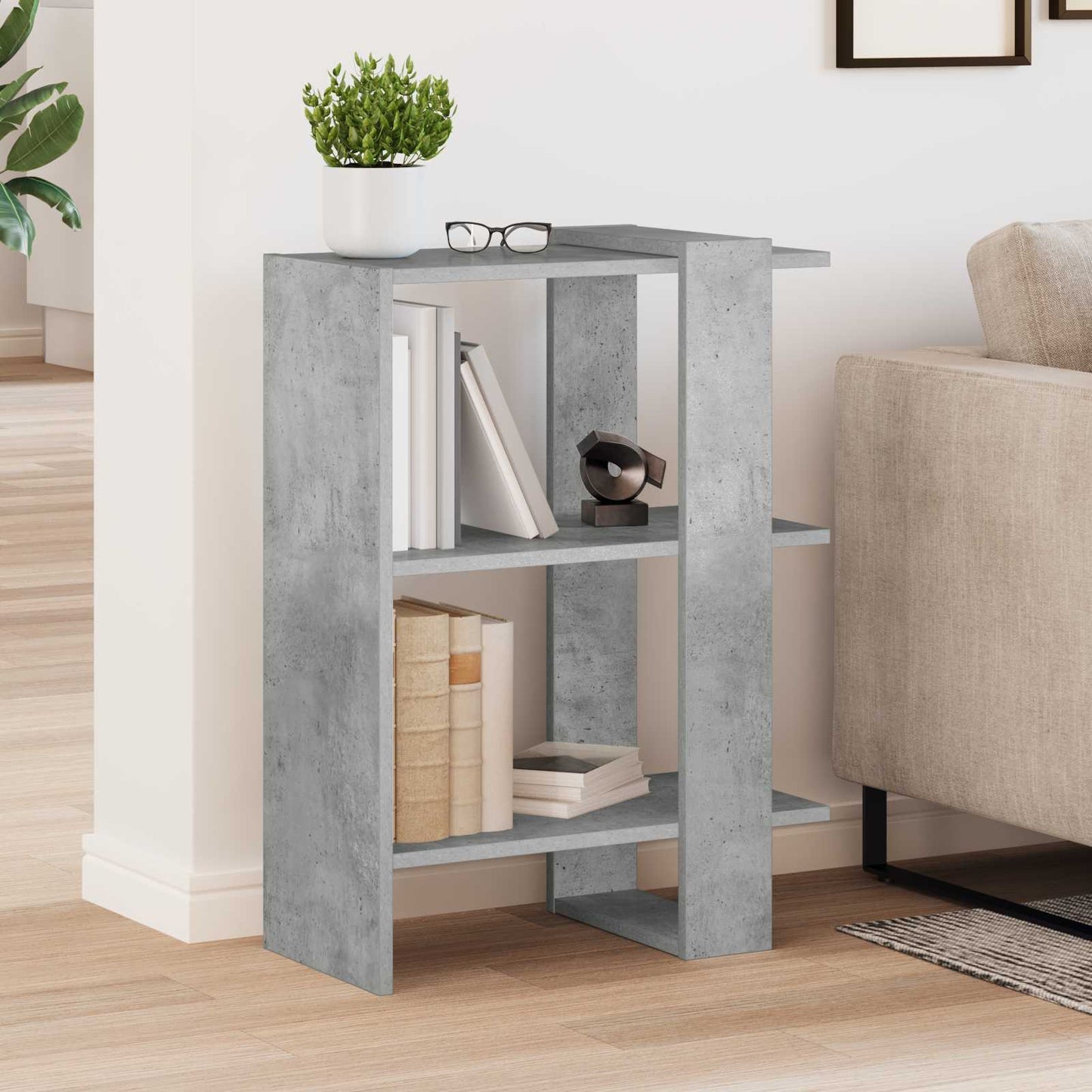 Bokhylle Betonggrå 52 x 25 x 71,5 cm Konstruert tre