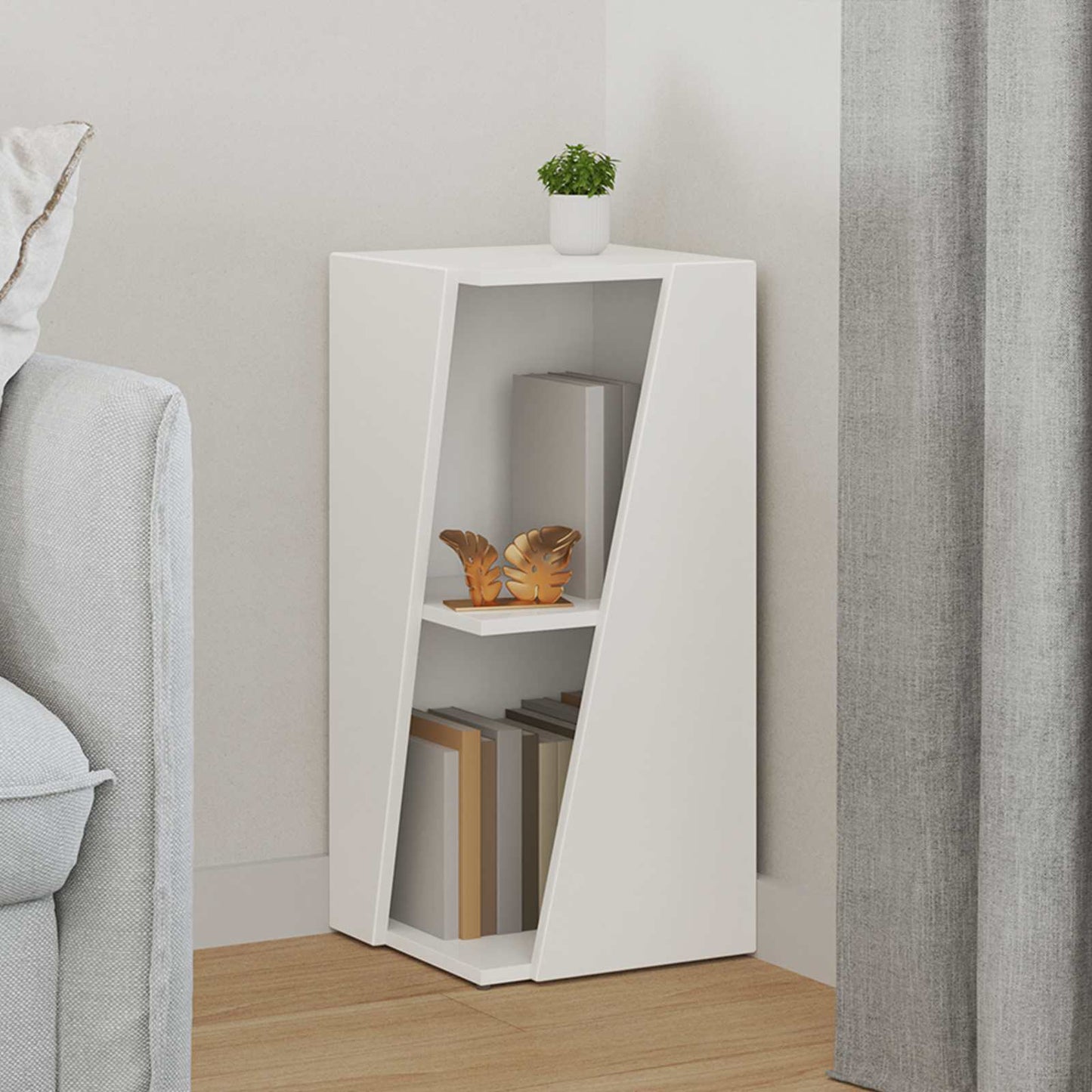 Sidehylle Hvit 33 x 32 x 70,5 cm Konstruert tre