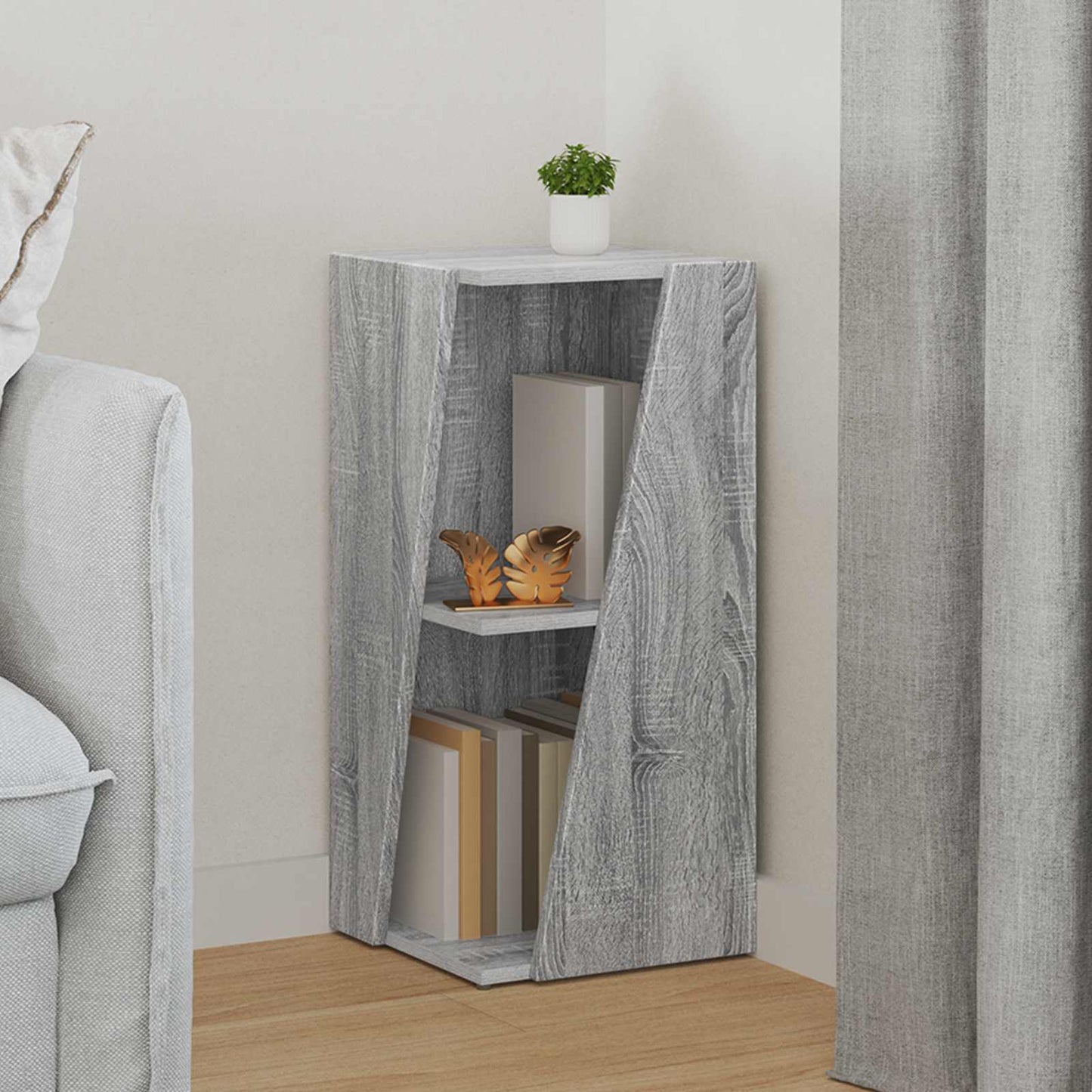 Sidehylle Grå Sonoma 33 x 32 x 70,5 cm Konstruert tre