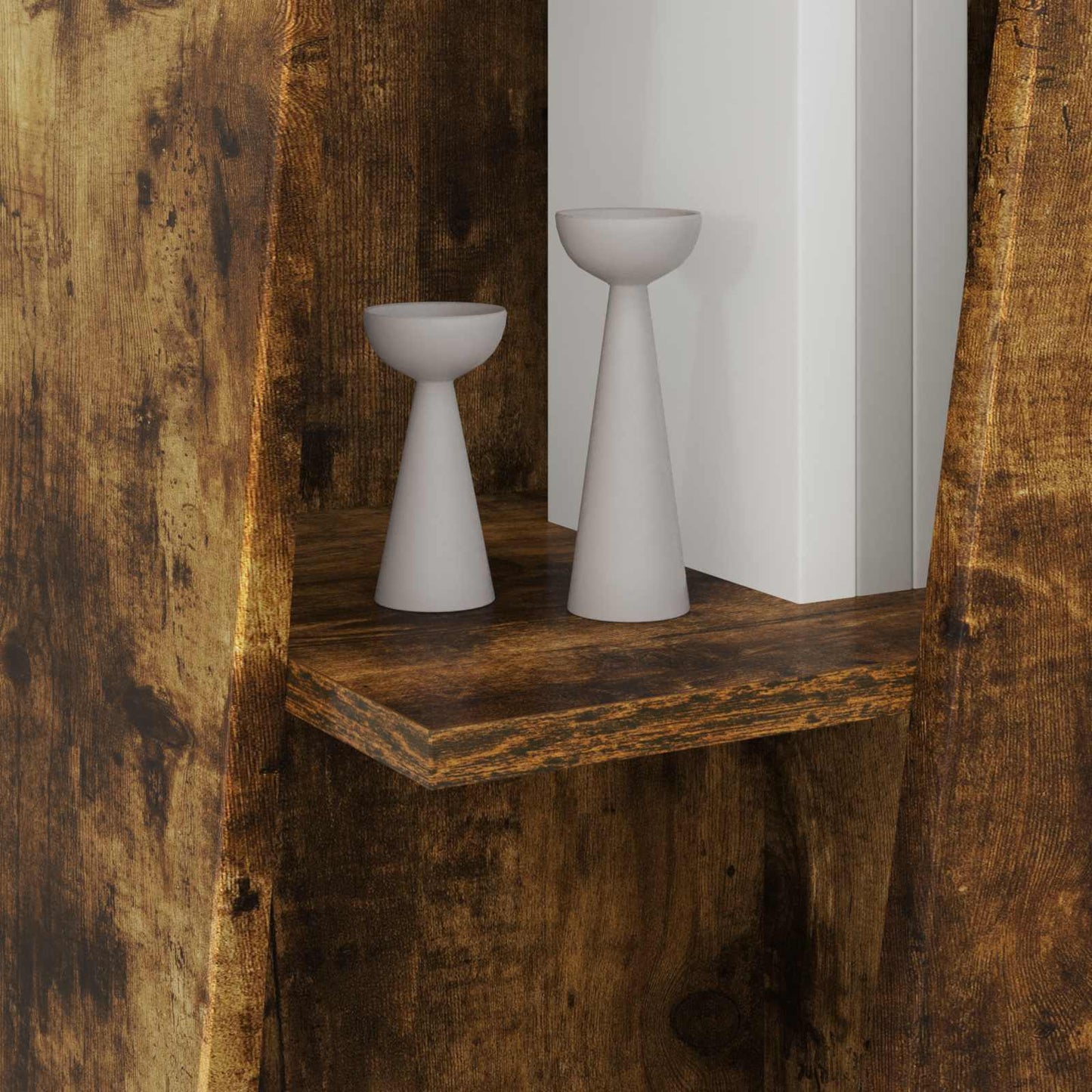 Sidehylle Røkt eik 33 x 32 x 100,5 cm Konstruert tre