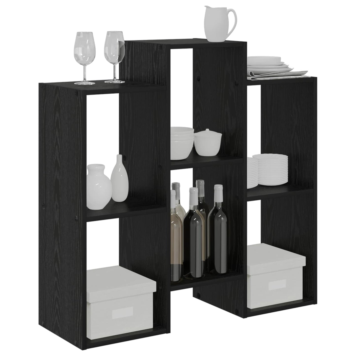 Serviesskap Svart Eik 90 x 30 x 90 cm