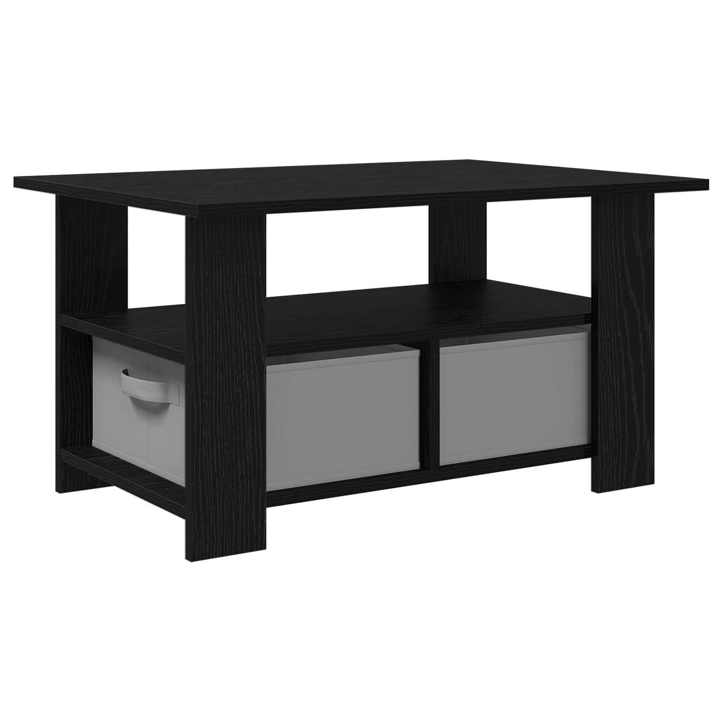 Kaffebord med skuff Svart Eik 77 x 55 x 42 cm Konstruert tre