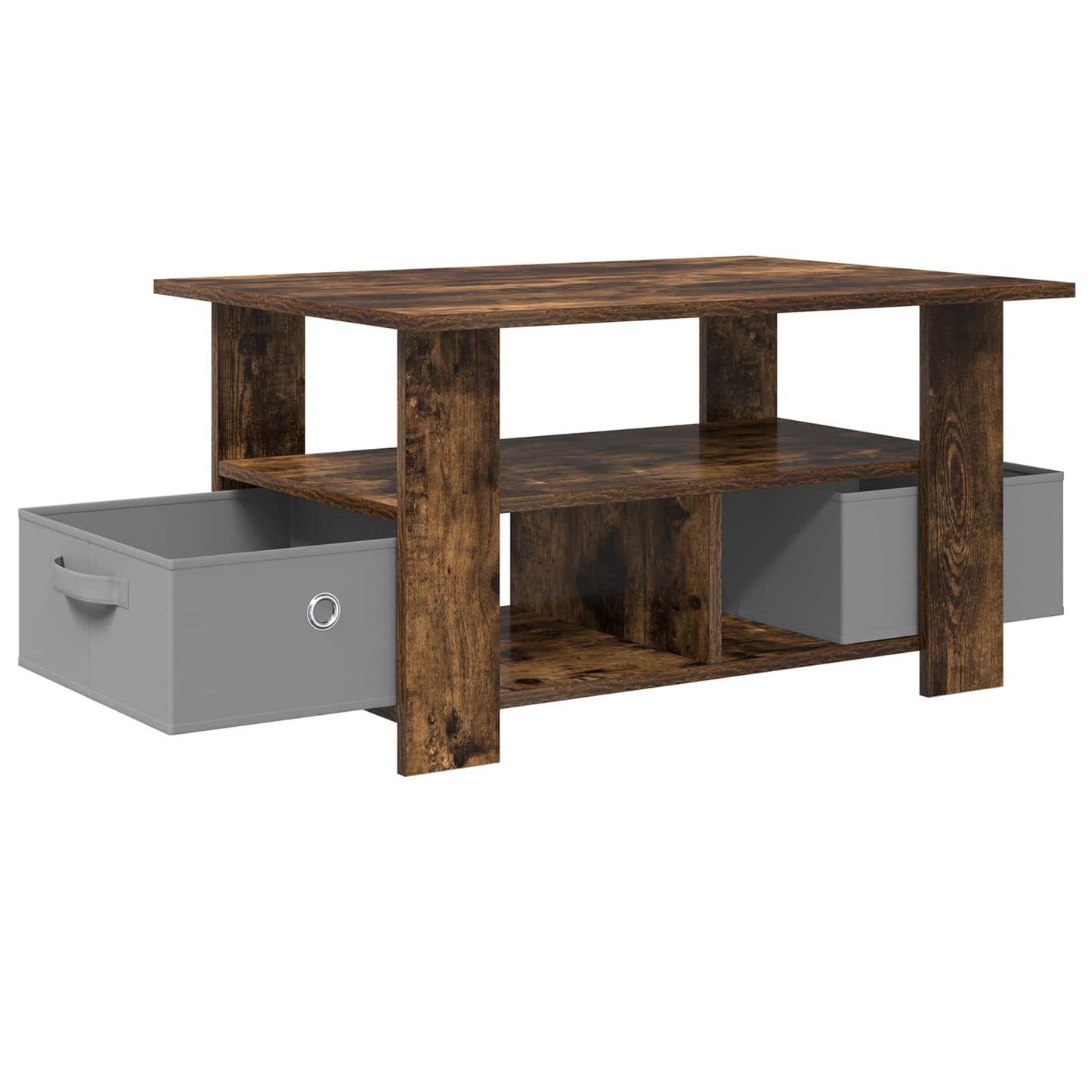 Kaffebord med skuff Røkt eik 77 x 55 x 42 cm Konstruert tre