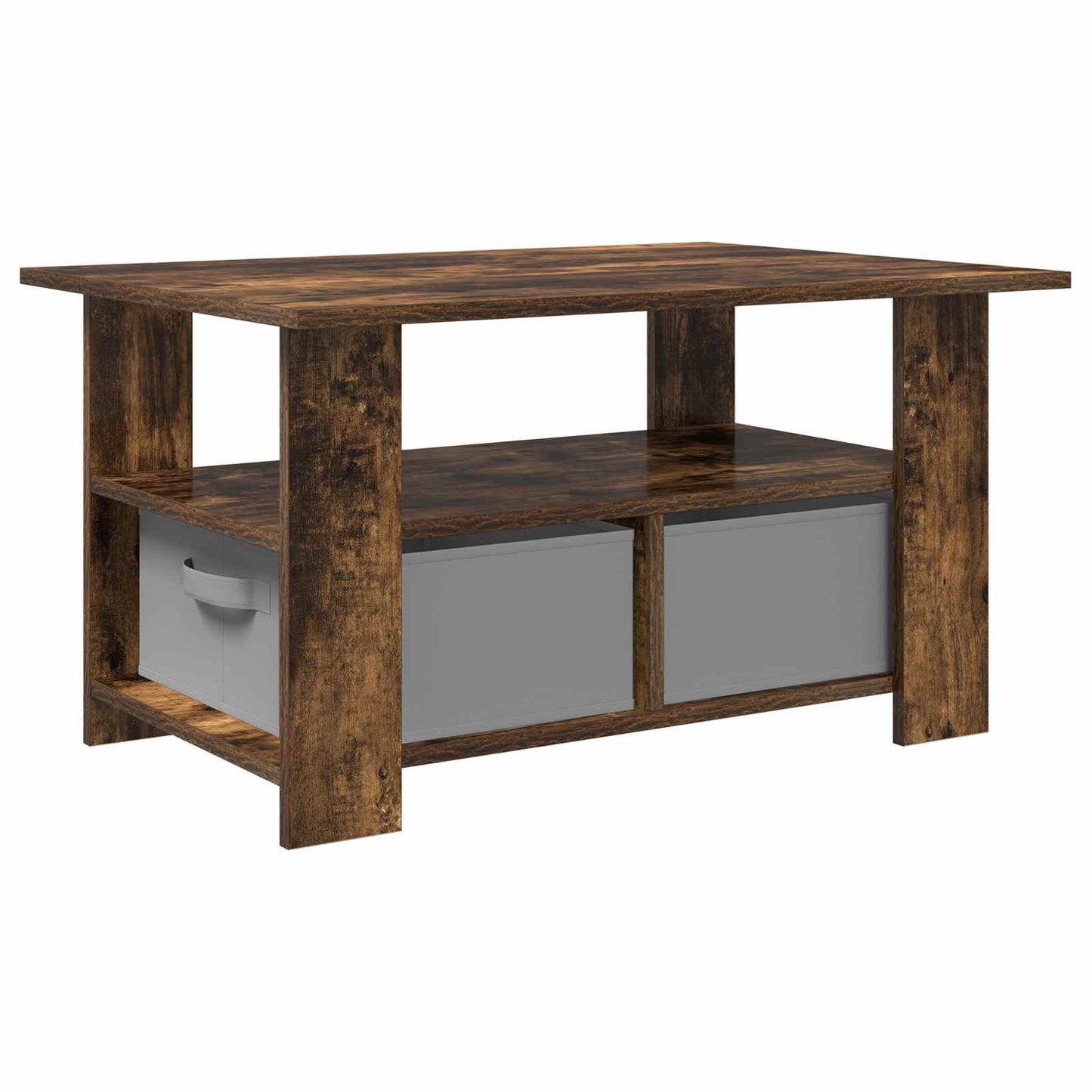 Kaffebord med skuff Røkt eik 77 x 55 x 42 cm Konstruert tre