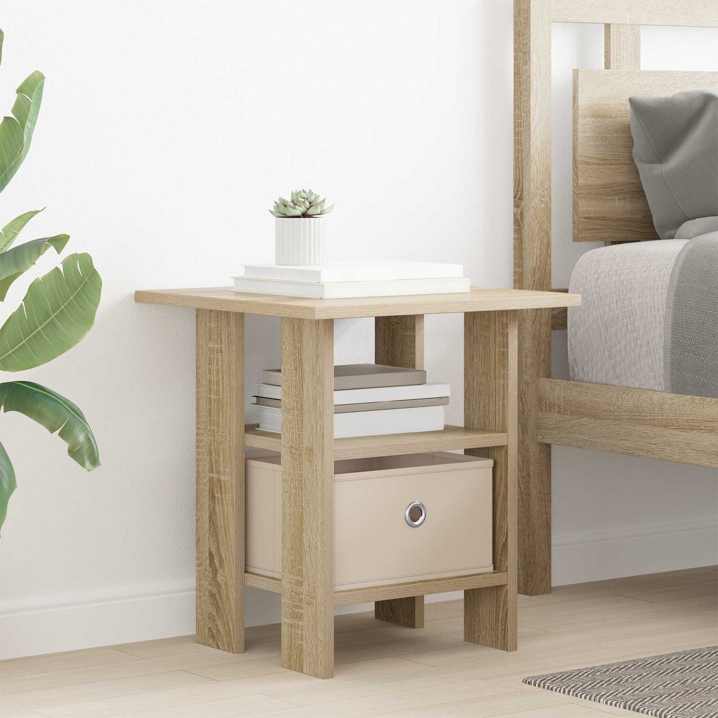 Nattbord 2 pcs Sonoma eik 41 x 40 x 45 cm Konstruert tre