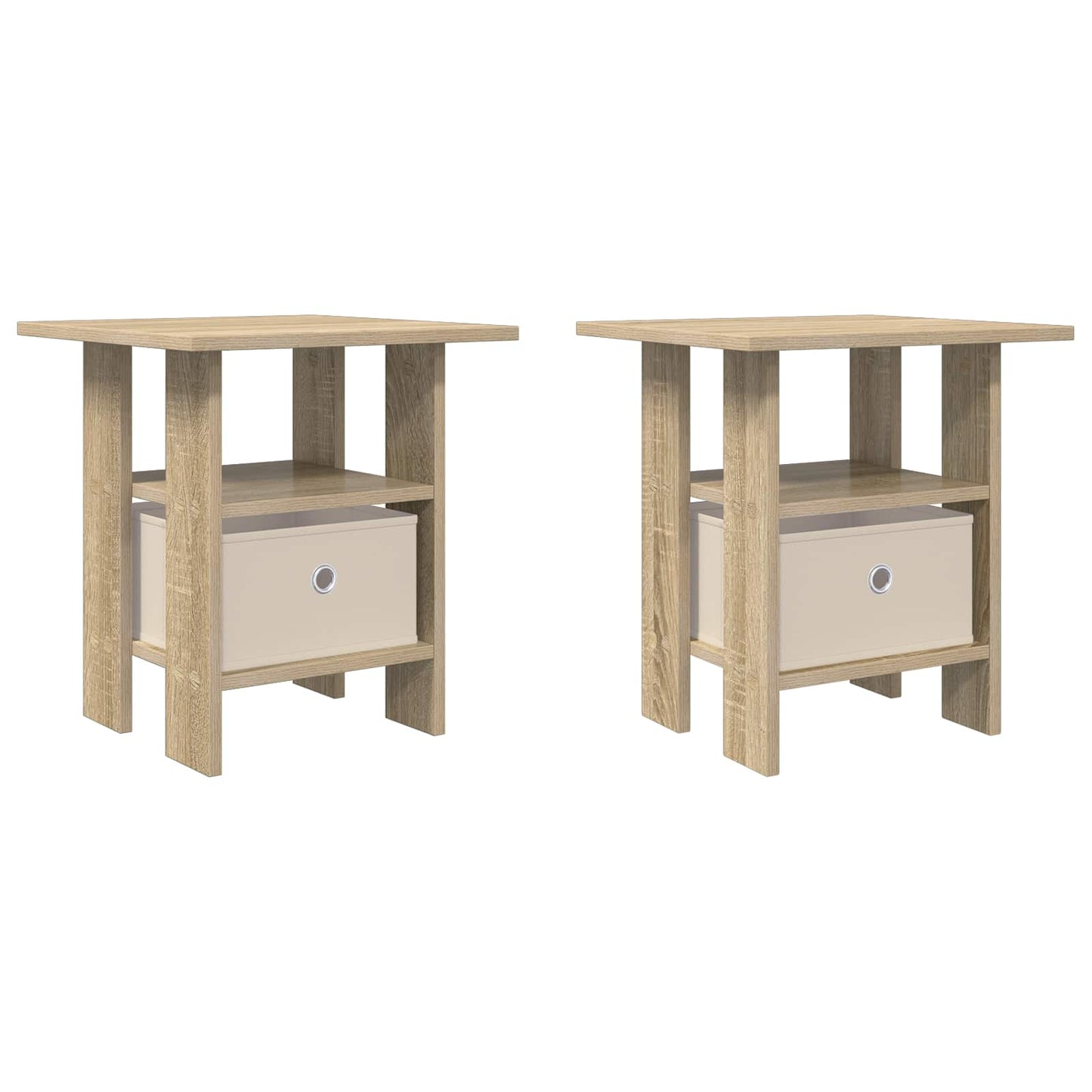 Nattbord 2 pcs Sonoma eik 41 x 40 x 45 cm Konstruert tre