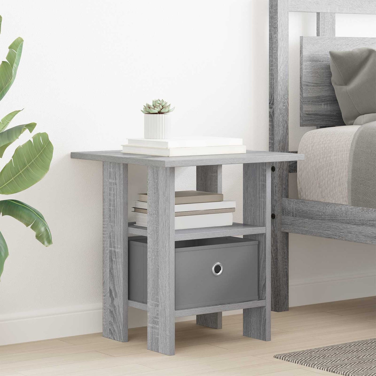 Nattbord med skuff Grå Sonoma 41 x 40 x 45 cm Konstruert tre