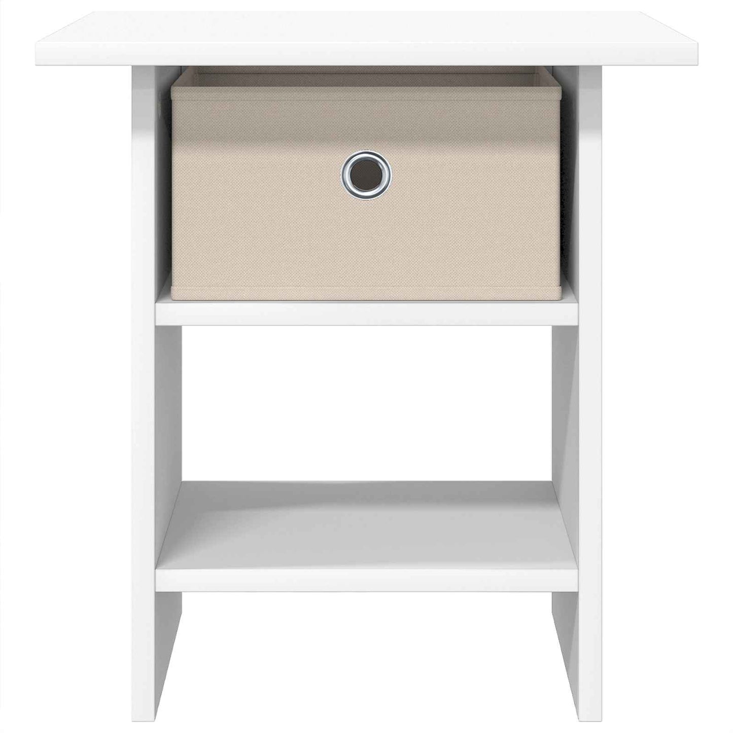Nattbord med skuff 2 pcs Hvit 41 x 40 x 45 cm Konstruert tre