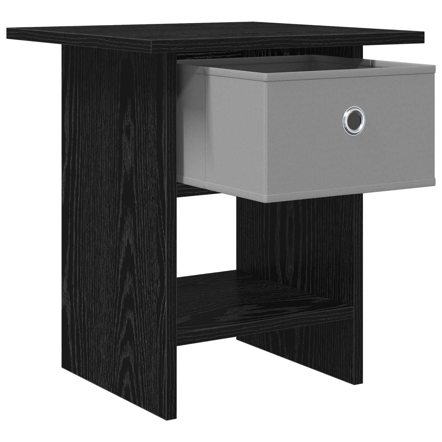 Nattbord med skuff Svart Eik 41 x 40 x 45 cm Konstruert tre