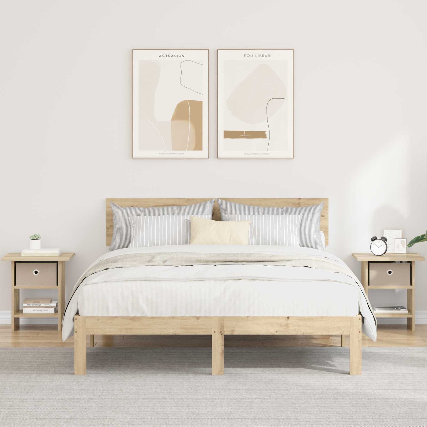 Nattbord 2 pcs Sonoma eik 41 x 40 x 45 cm Konstruert tre