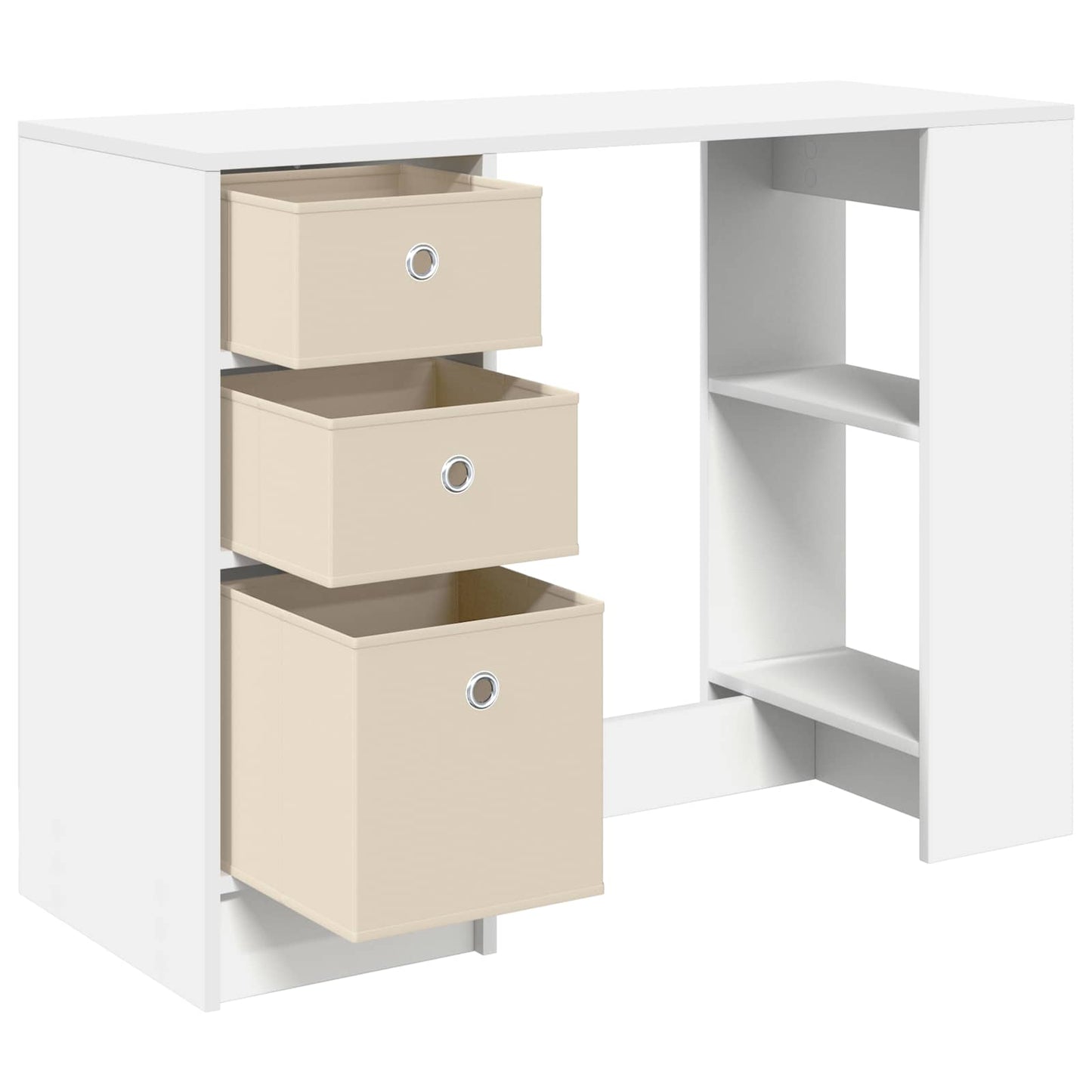 Skrivebord med skuff Hvit 100 x 40 x 75 cm Konstruert tre