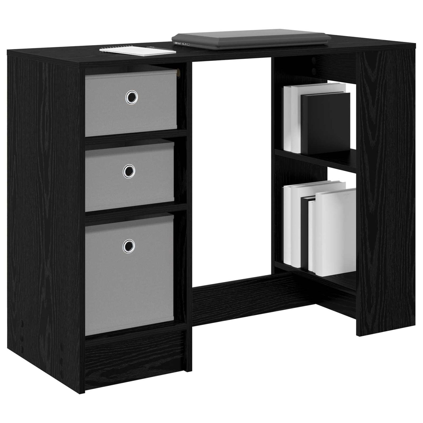 Skrivebord med skuff Svart Eik 100 x 40 x 75 cm Konstruert tre
