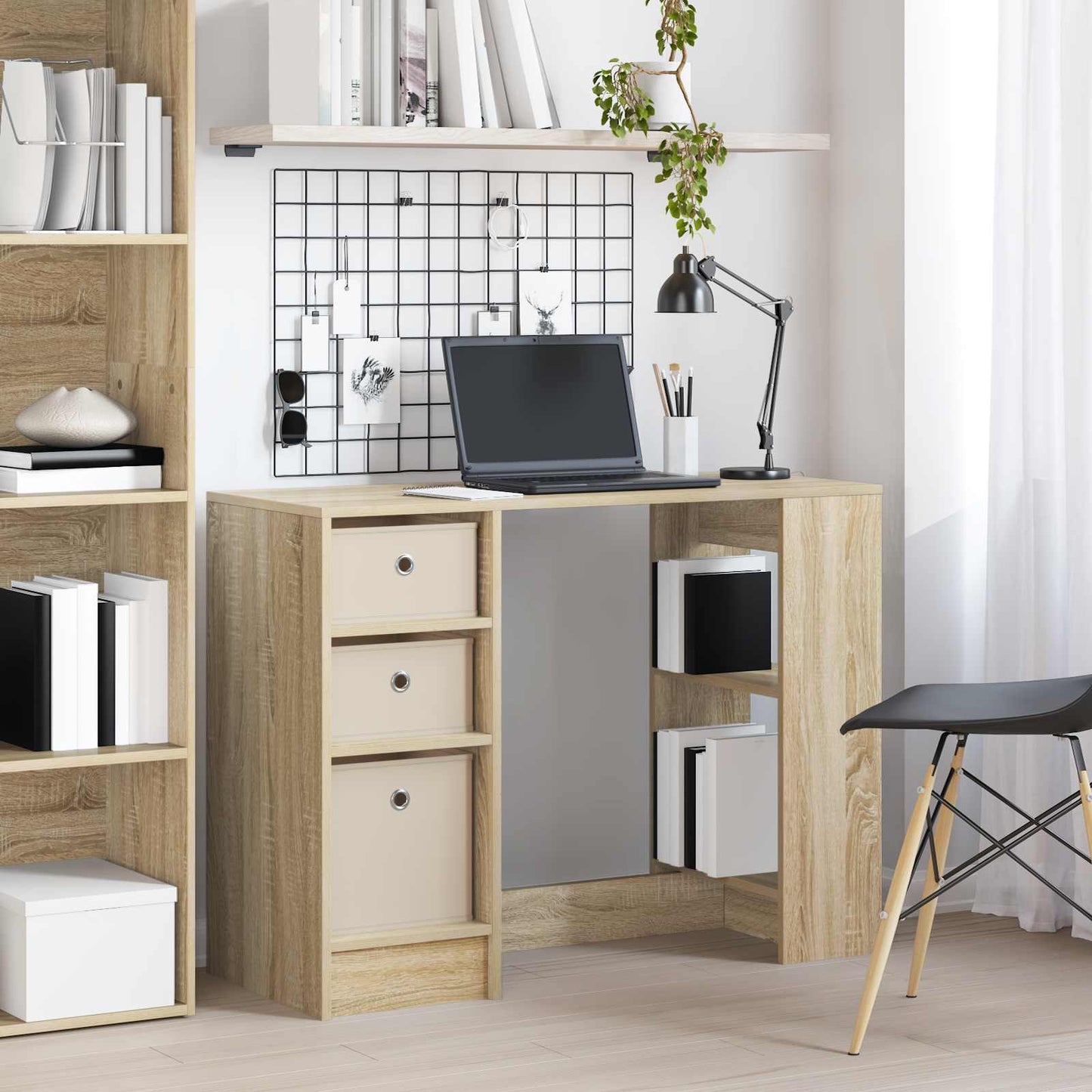 Skrivebord med skuff Sonoma eik 100 x 40 x 75 cm Konstruert tre