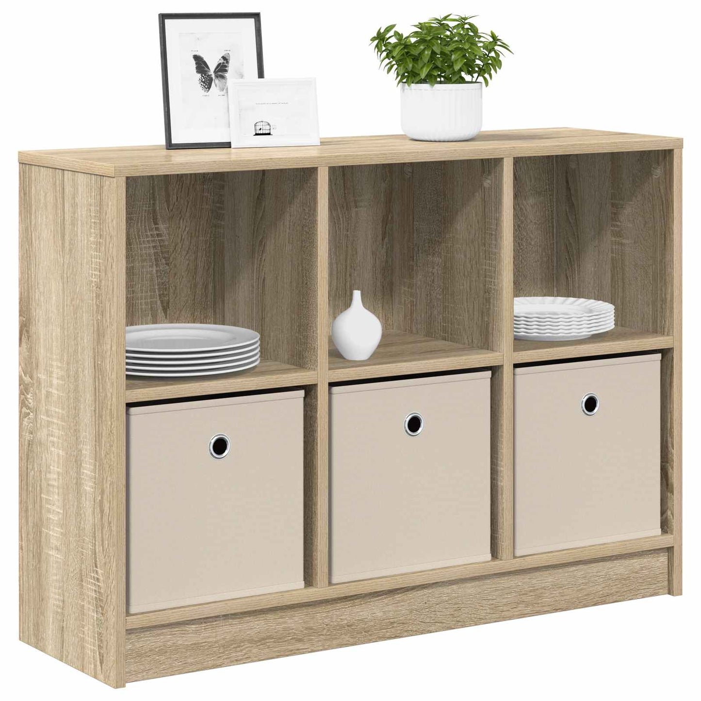 Serviesskap med skuff Sonoma eik 88,5 x 27,5 x 63,5 cm