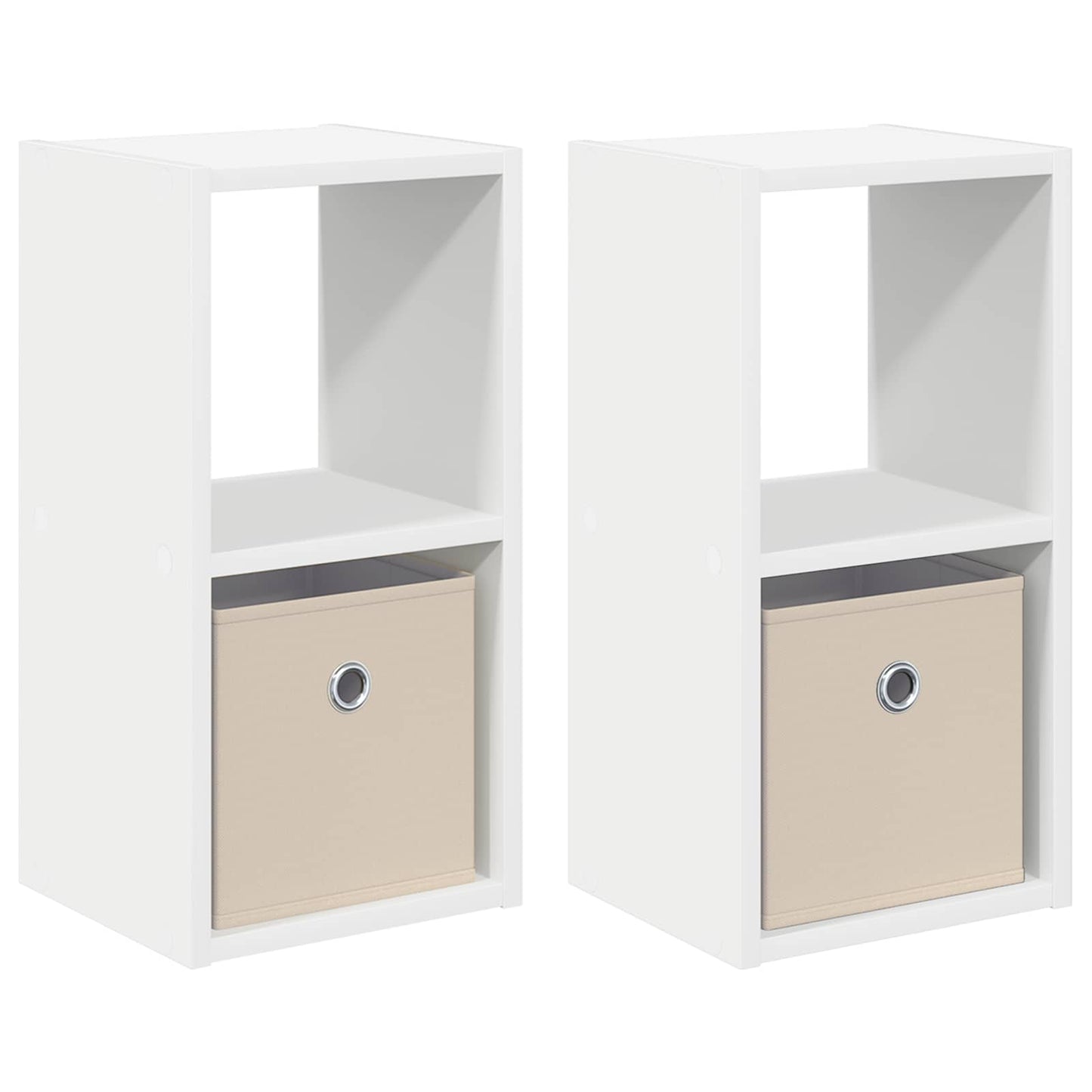 Nattbord 2 pcs Hvit 25,5 x 22 x 49,5 cm Konstruert tre