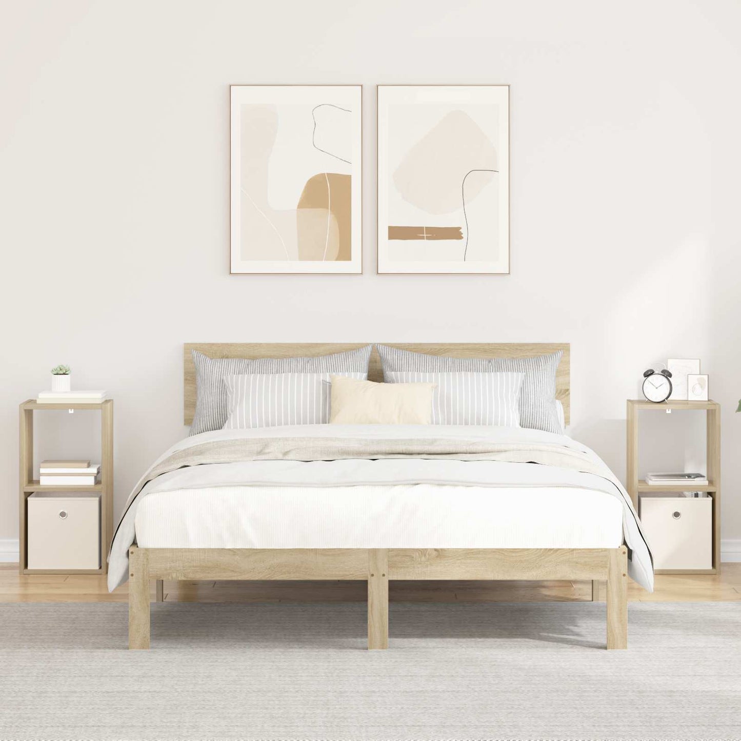 Nattbord 2 pcs Sonoma eik 30,5 x 27 x 59,5 cm Konstruert tre
