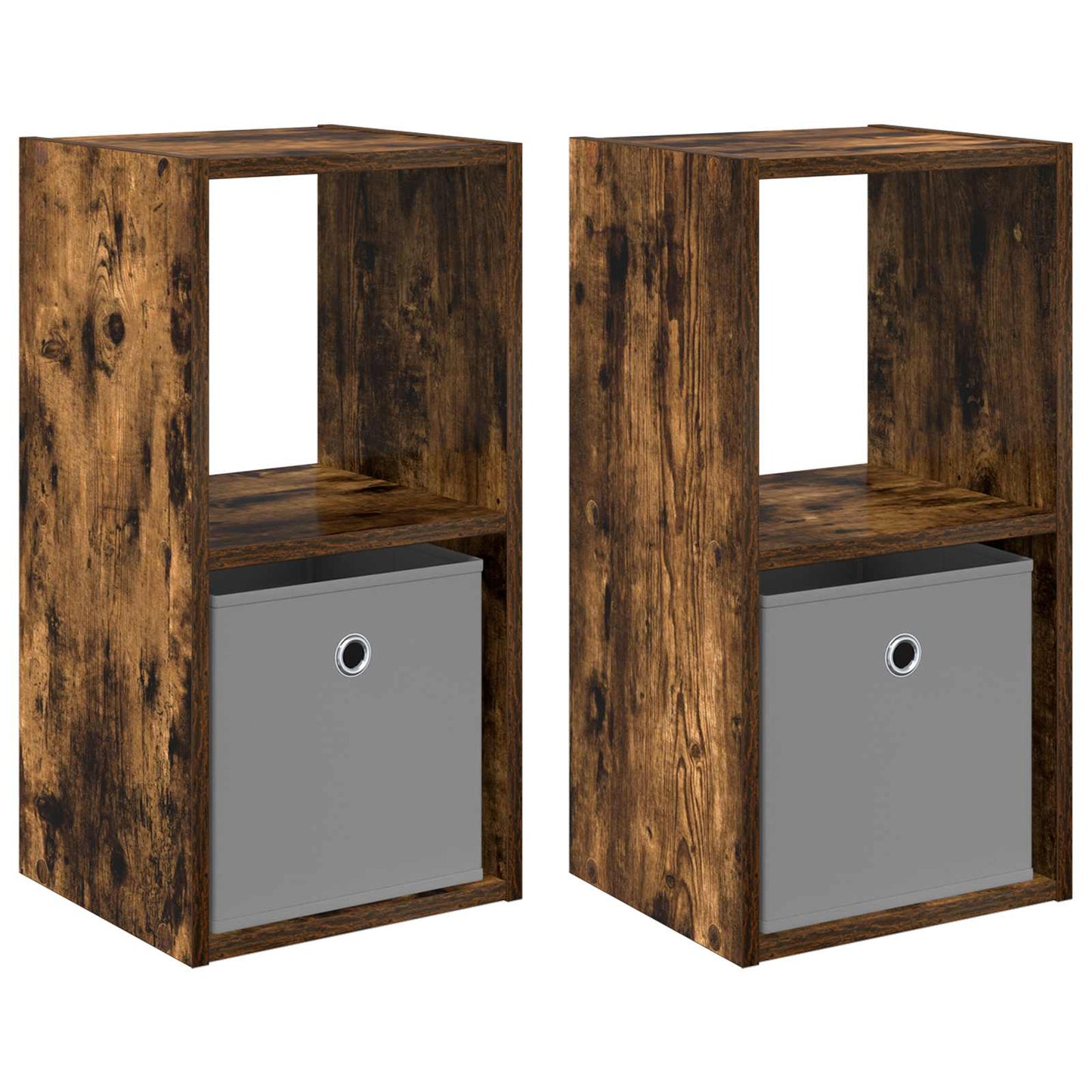 Nattbord 2 pcs Røkt eik 30,5 x 27 x 59,5 cm Konstruert tre