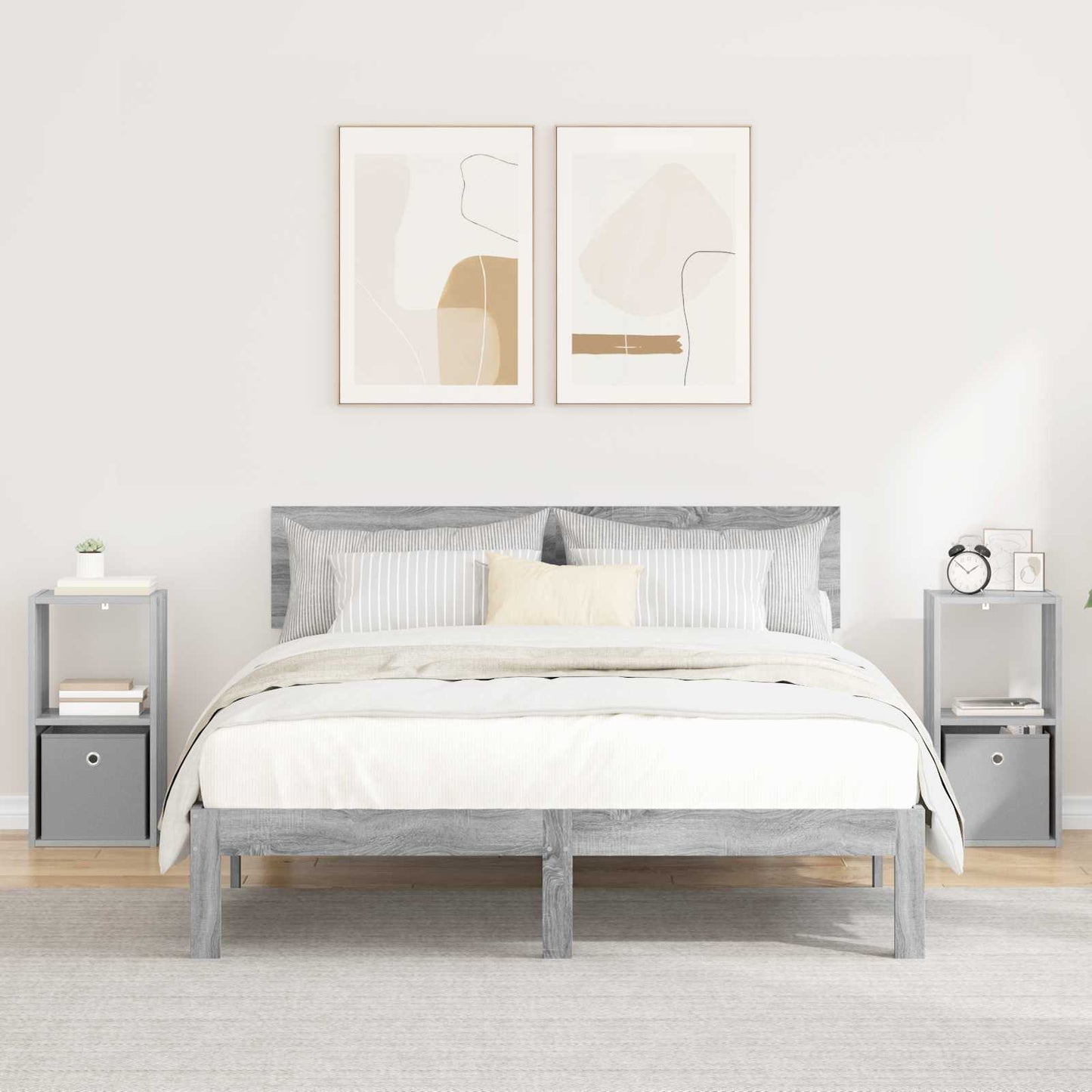 Nattbord 2 pcs Grå Sonoma 30,5 x 27 x 59,5 cm Konstruert tre