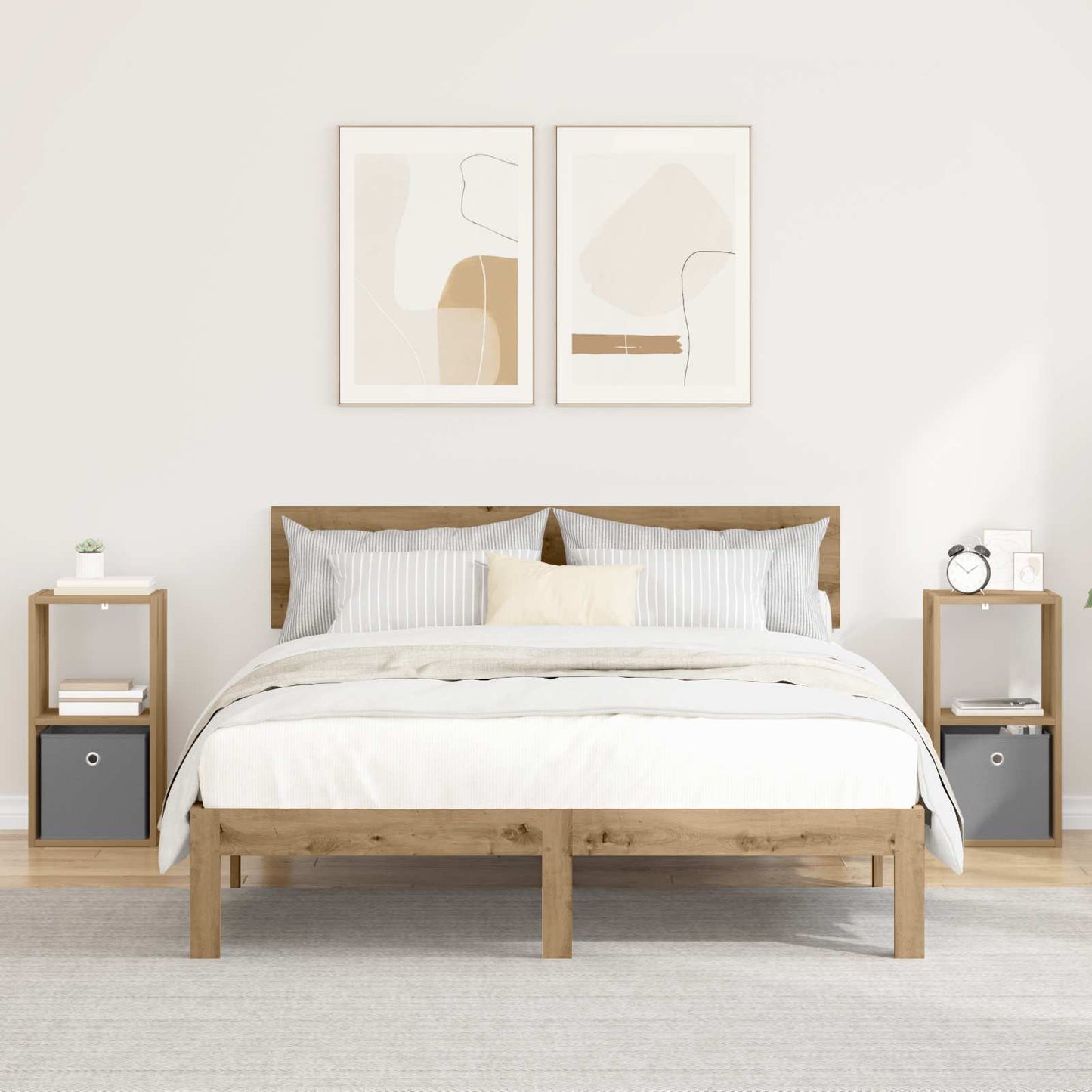 Nattbord 2 stk. Artisan Eik 30,5 x 27 x 59,5 cm Konstruert tre