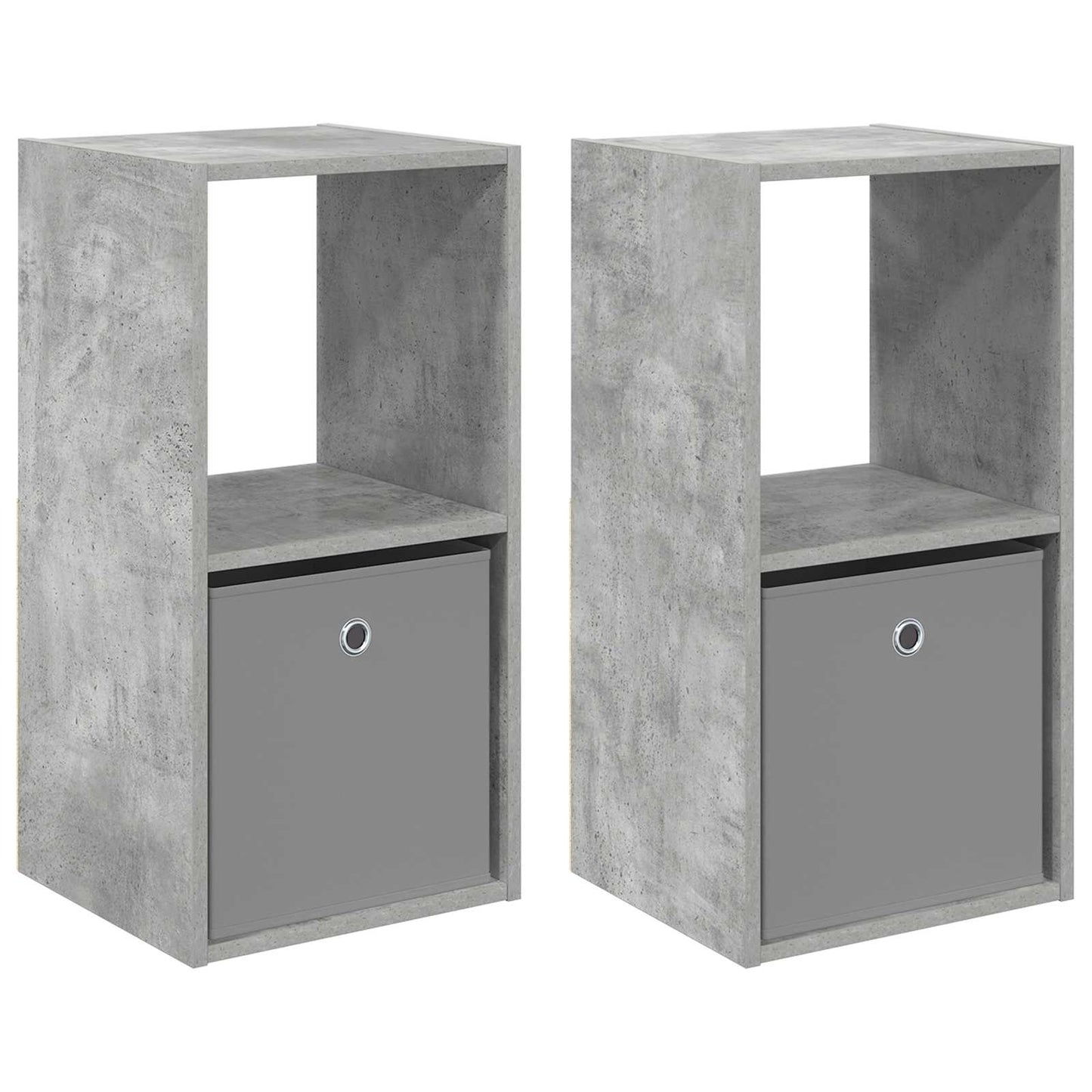 Nattbord 2 pcs Betonggrå 35 x 32 x 68,5 cm Konstruert tre