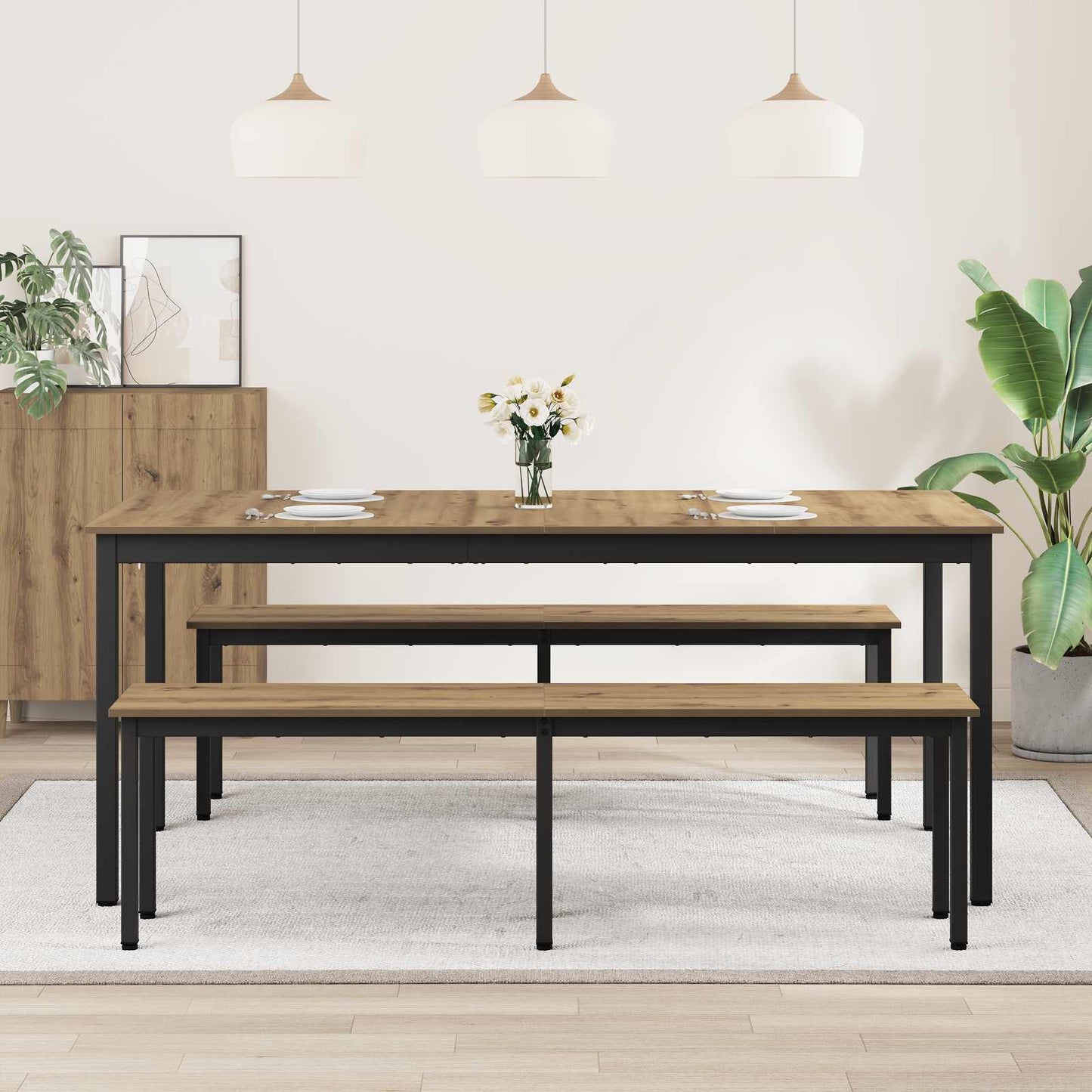 Spisebord 180 x 90 x 75 cm Konstruert tre Rektangulær