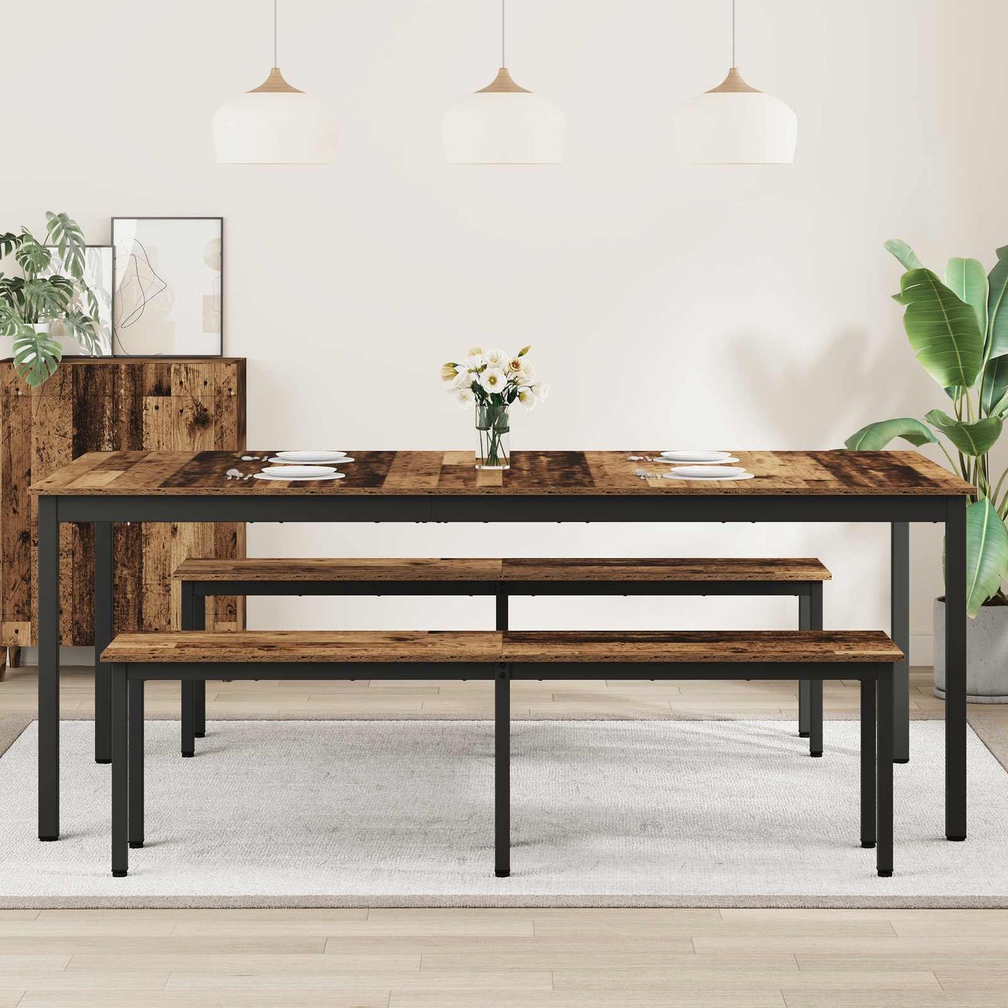 Spisebord 200 x 100 x 75 cm Konstruert tre Rektangulær