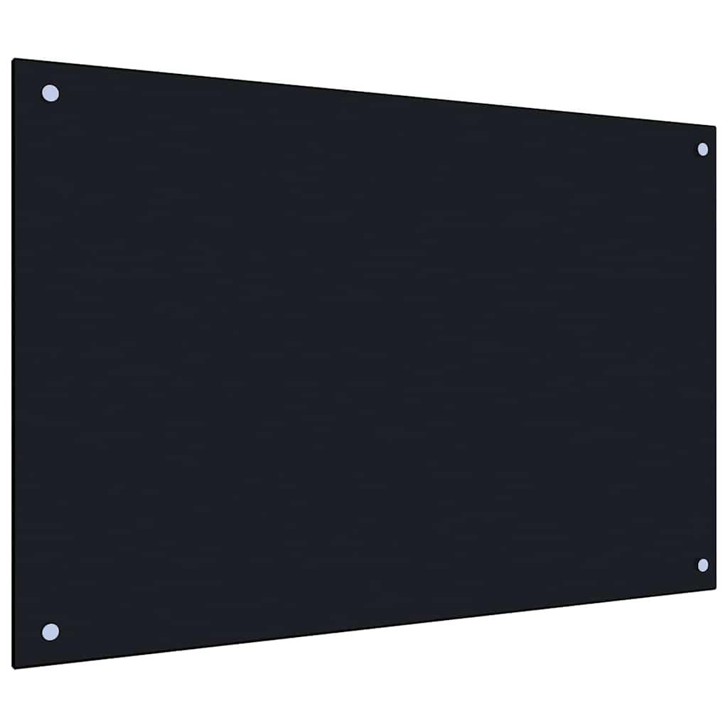 Kjøkkenbenkplate 2 pcs Svart 90 x 50 cm herdet glass
