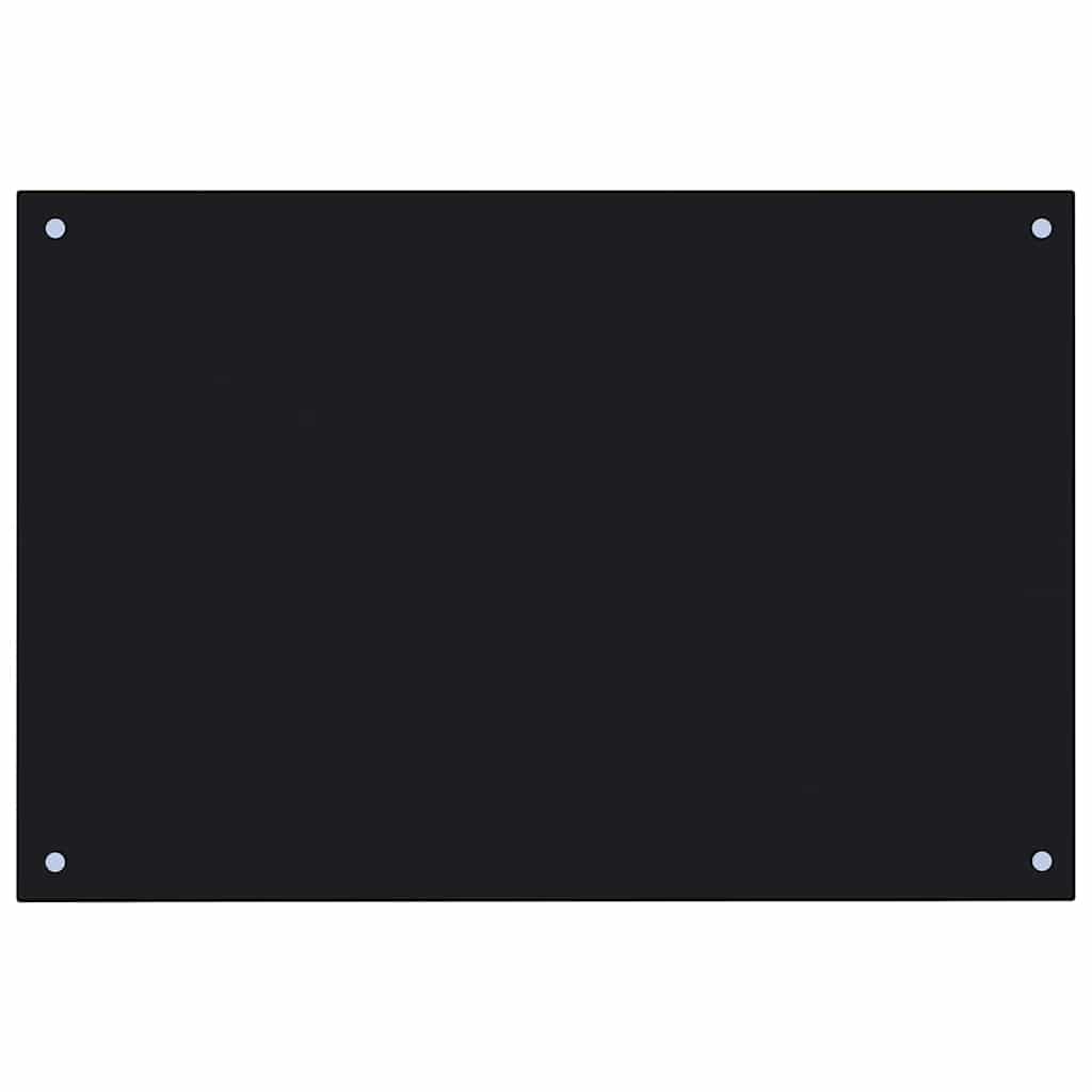 Kjøkkenbakplate 2 pcs Svart 90 x 60 cm herdet glass vidaXL