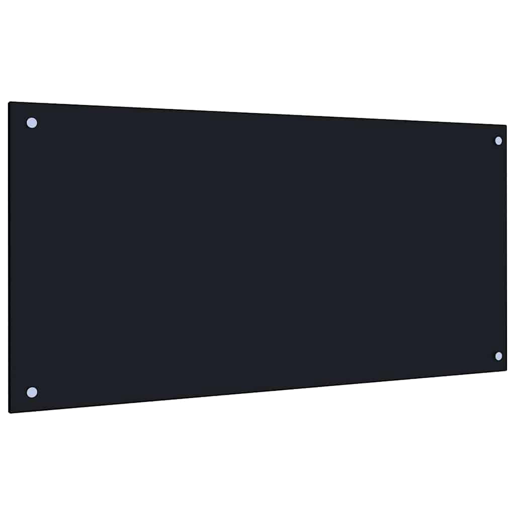 Kjøkkenbenkplate 2 pcs Svart 100 x 50 cm herdet glass
