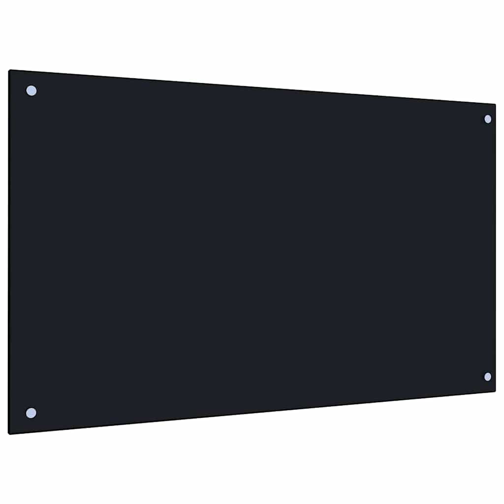 Kjøkkenbenkplate 2 pcs Svart 100 x 60 cm herdet glass