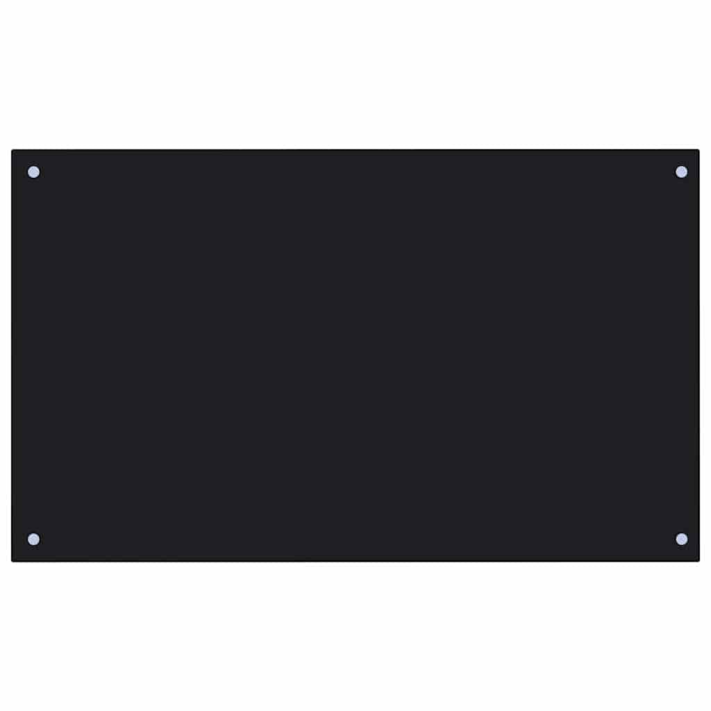 Kjøkkenbenkplate 2 pcs Svart 100 x 60 cm herdet glass