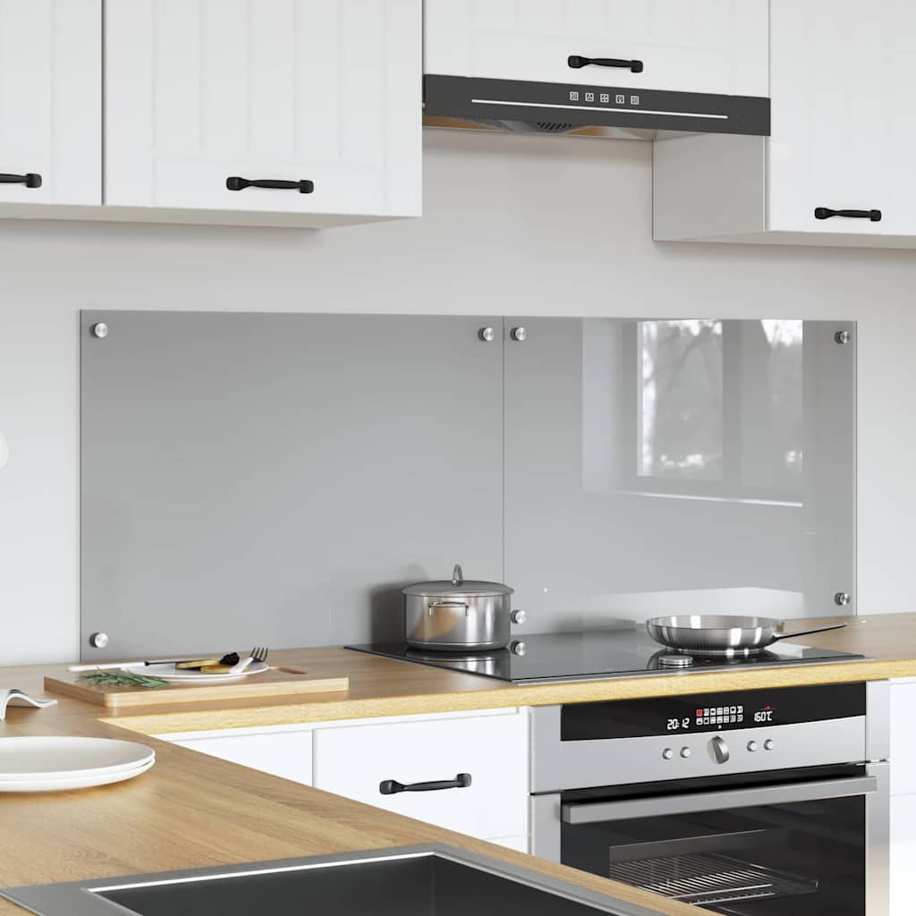 Kjøkkenbakplate 2 pcs Lysegrå 70 x 50 cm herdet glass vidaXL
