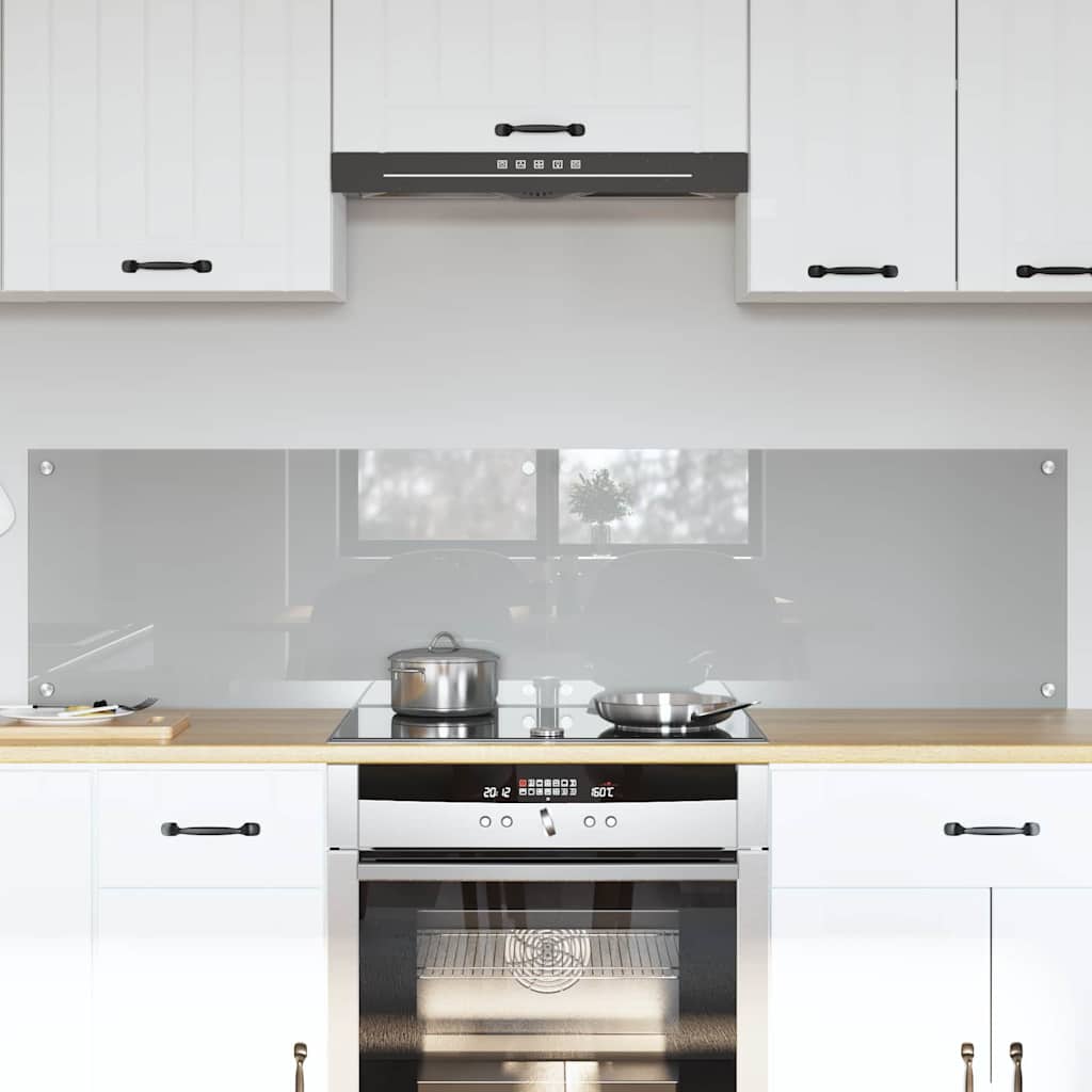 Kjøkkenbakplate 2 pcs Lysegrå 80 x 40 cm herdet glass vidaXL