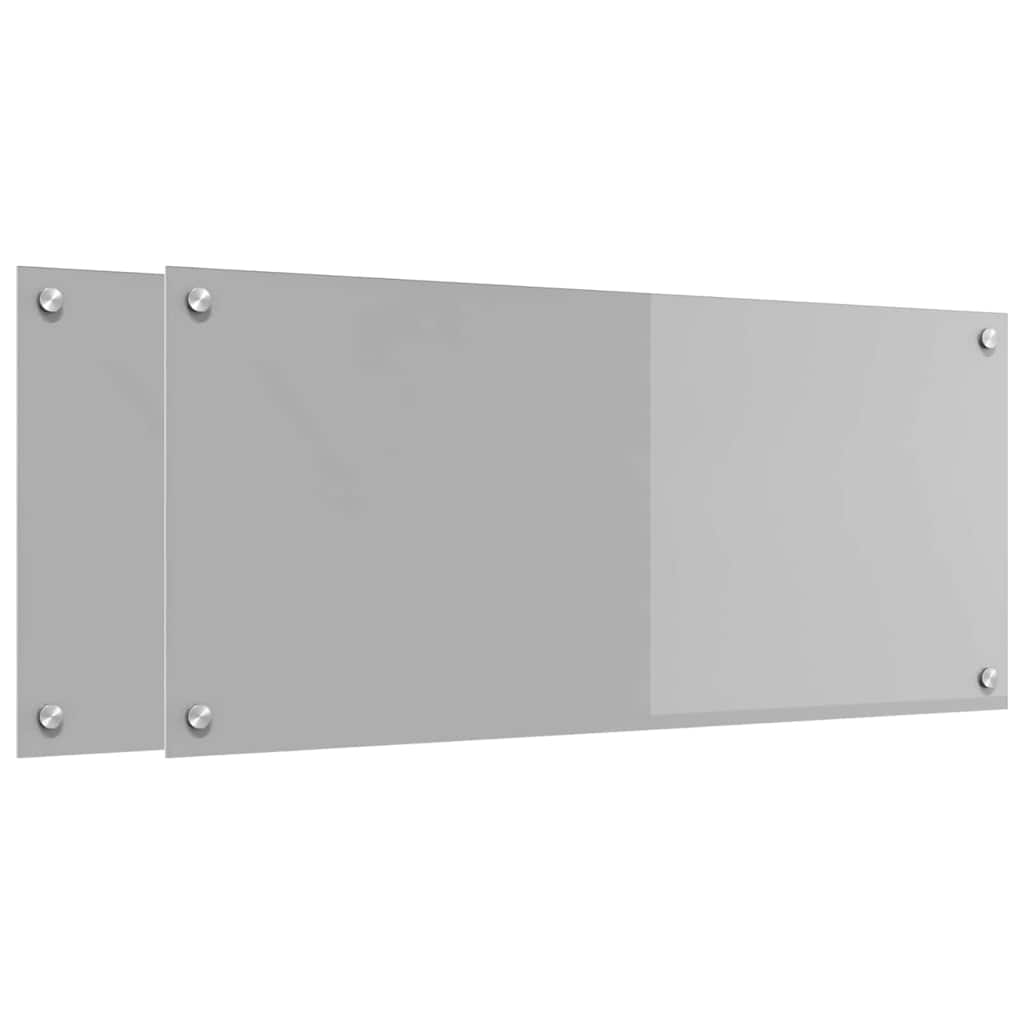 Kjøkkenbenkplate 2 pcs Lysegrå 90 x 40 cm herdet glass