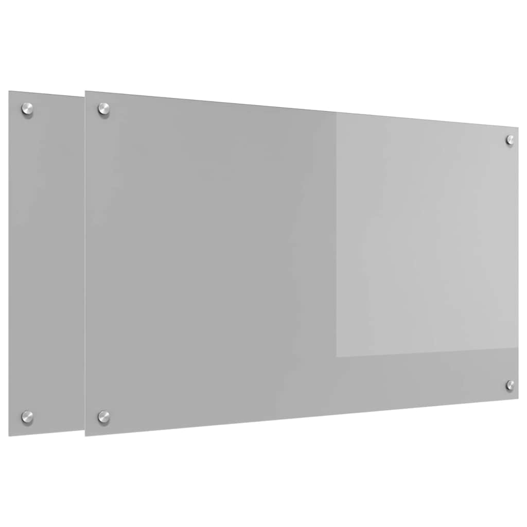 Kjøkkenbenkplate 2 pcs Lysegrå 100 x 60 cm herdet glass