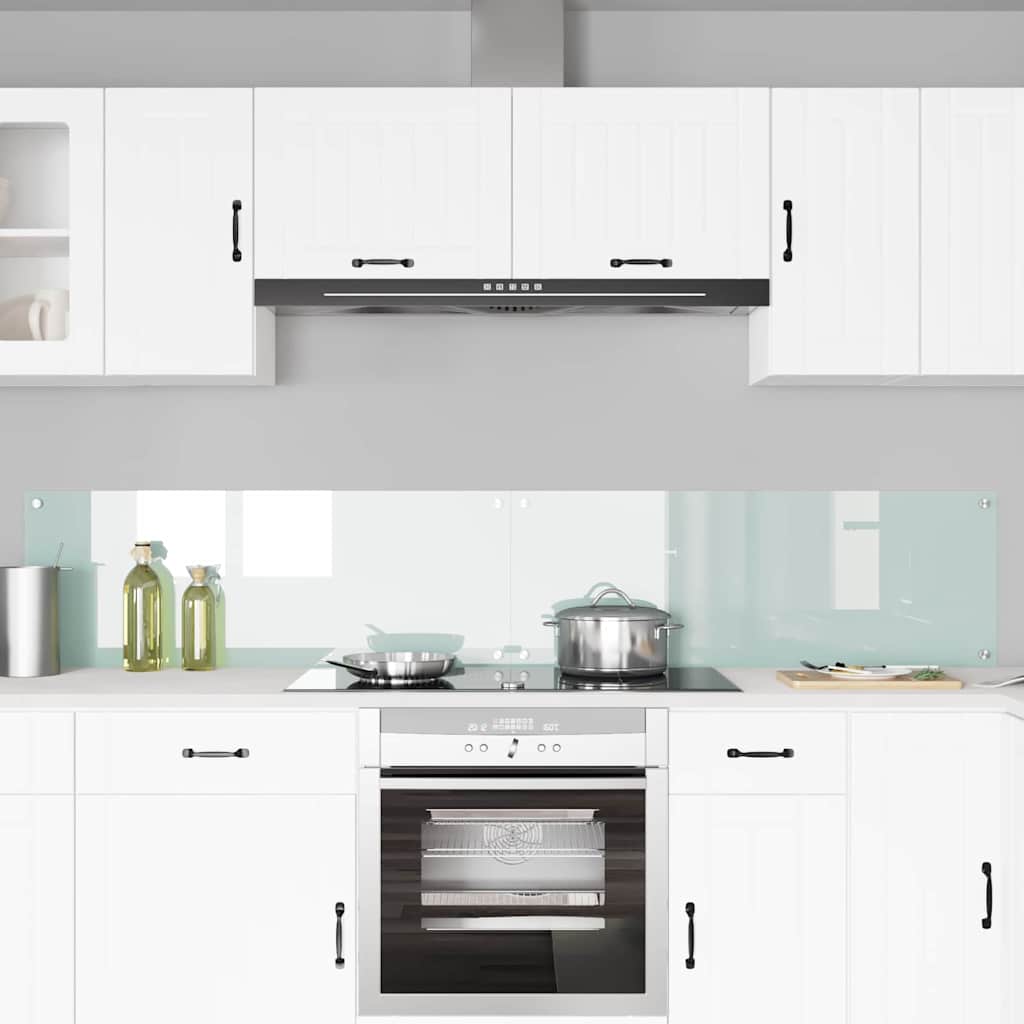Kjøkkenbakplate 2 pcs Hvit 110 x 40 cm herdet glass vidaXL