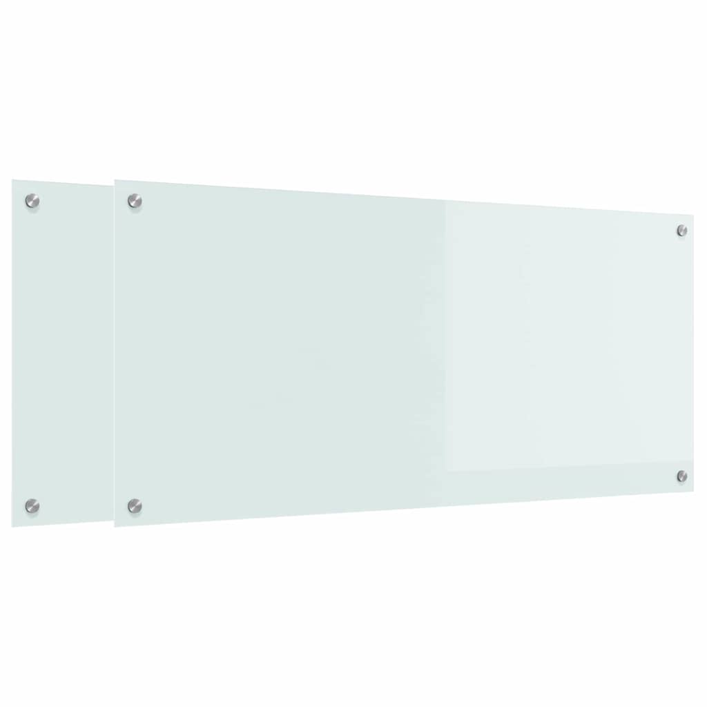 Kjøkkenbenkplate 2 pcs Hvit 110 x 50 cm herdet glass