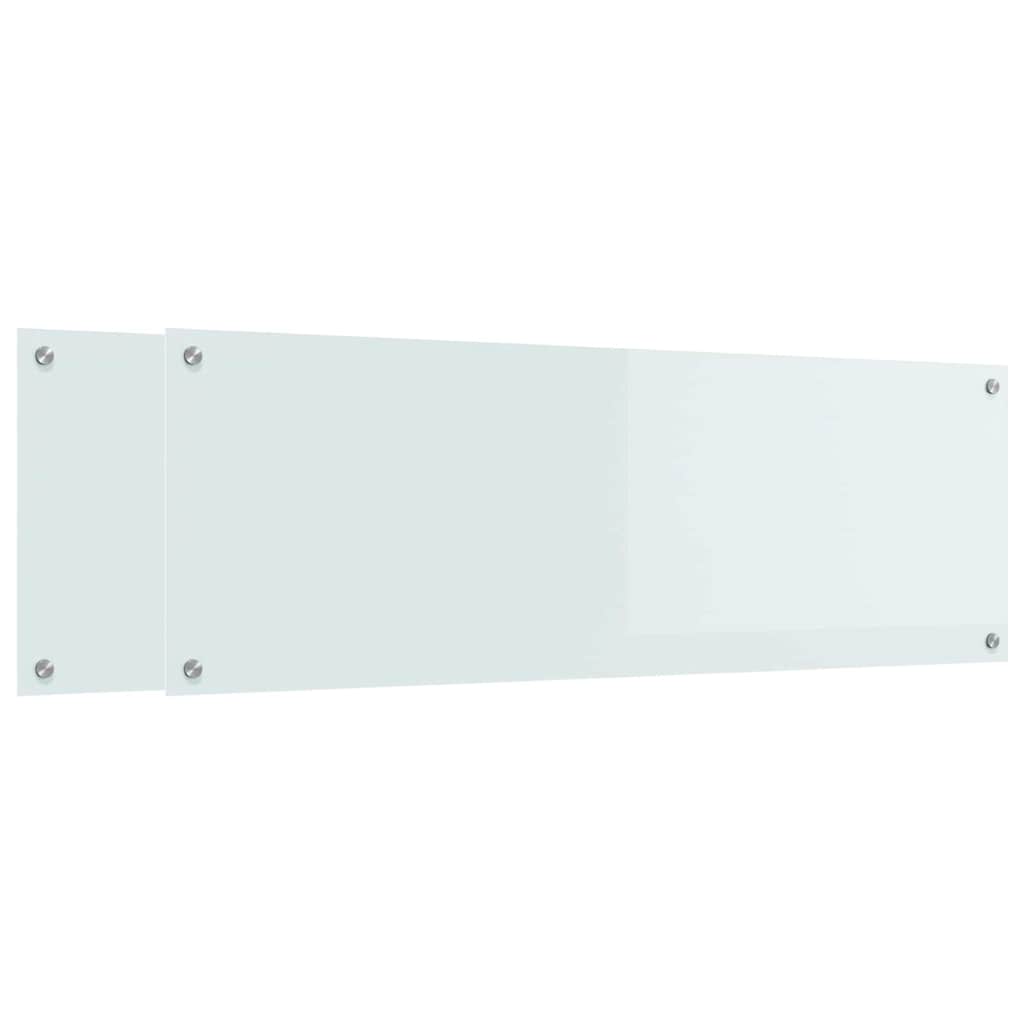 Kjøkkenbenkplate 2 pcs Hvit 120 x 40 cm herdet glass