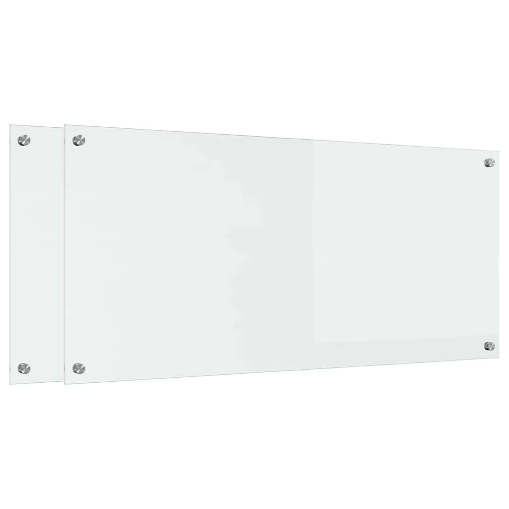 Kjøkkenbenkplate 2 pcs Gjennomsiktig 110 x 50 cm herdet glass