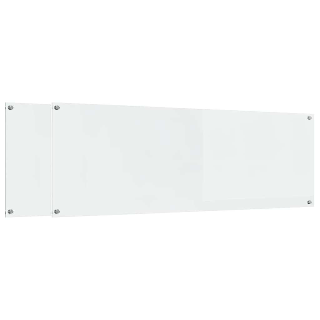 Kjøkkenbenkplate 2 pcs Gjennomsiktig 120 x 40 cm herdet glass