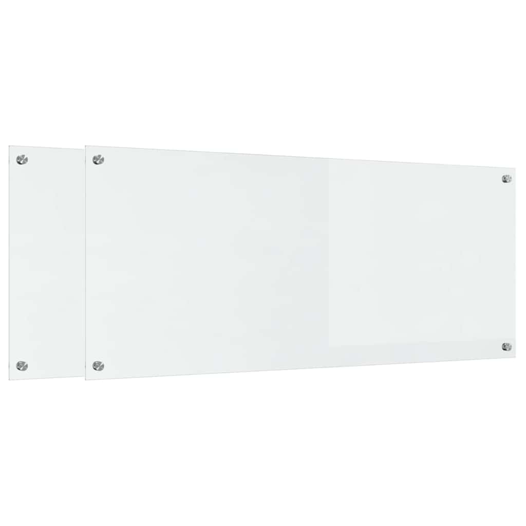 Kjøkkenbenkplate 2 pcs Gjennomsiktig 120 x 50 cm herdet glass