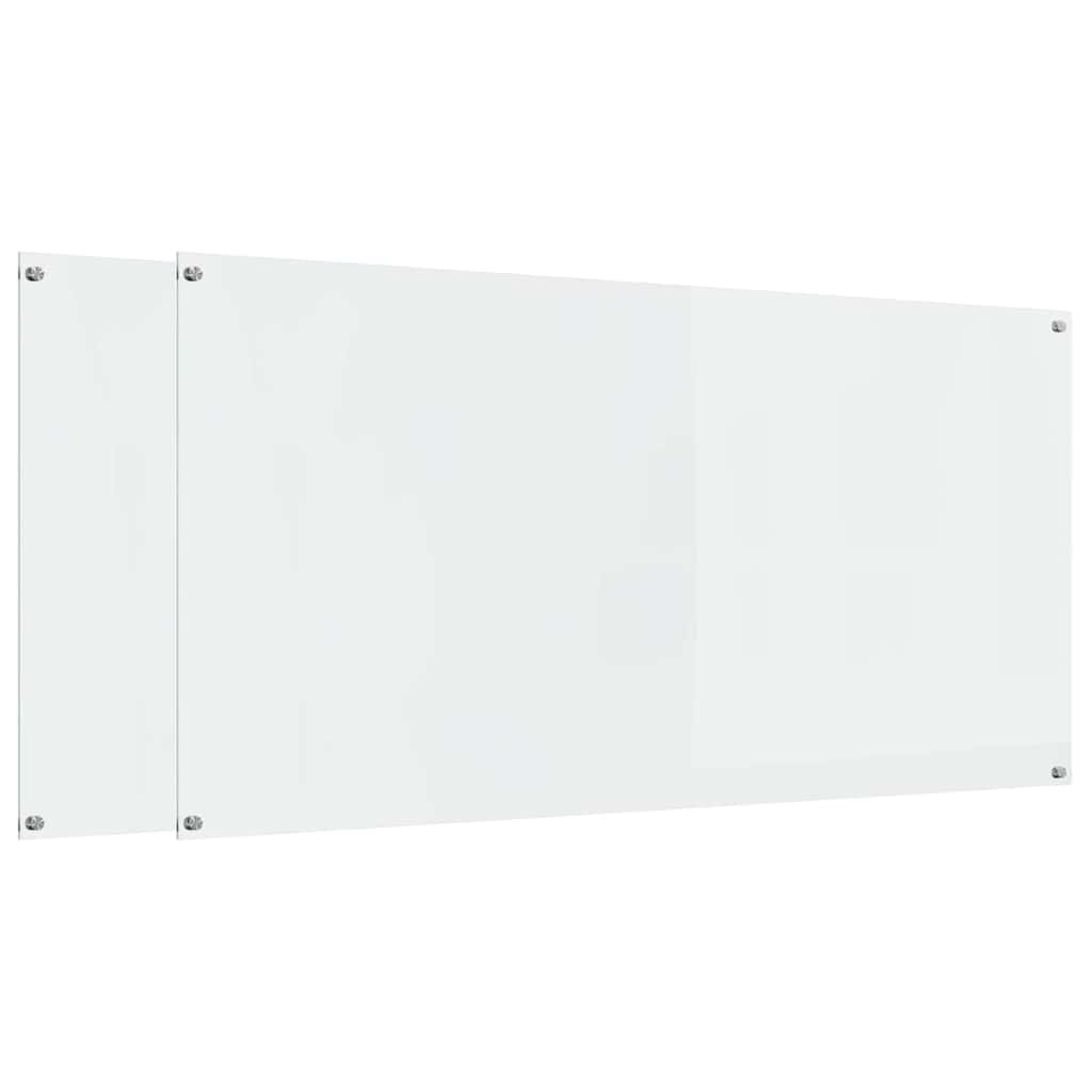 Kjøkkenbenkplate 2 pcs Gjennomsiktig 120 x 60 cm herdet glass
