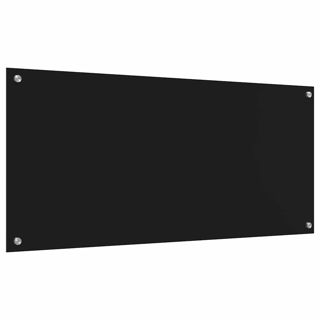 Kjøkkenbenkplate 2 pcs Svart 110 x 50 cm herdet glass
