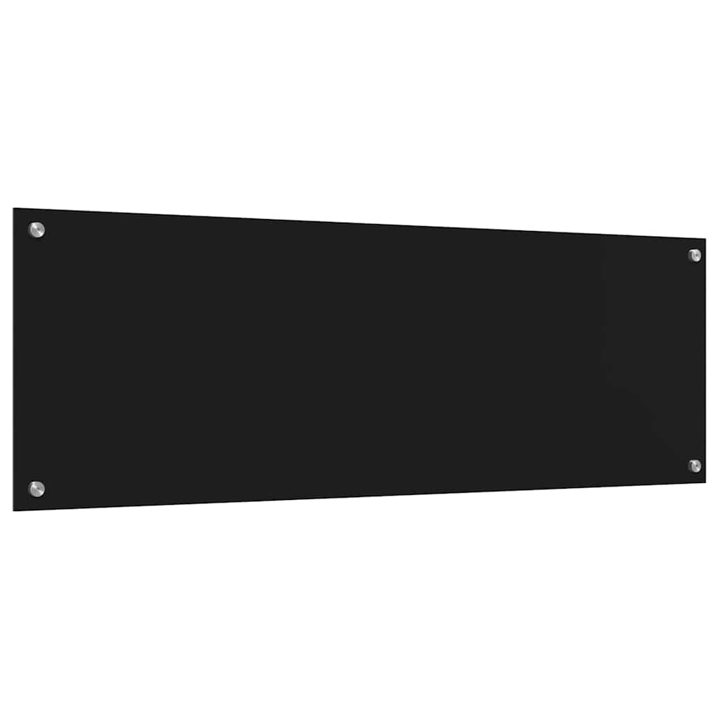 Kjøkkenbenkplate 2 pcs Svart 120 x 40 cm herdet glass