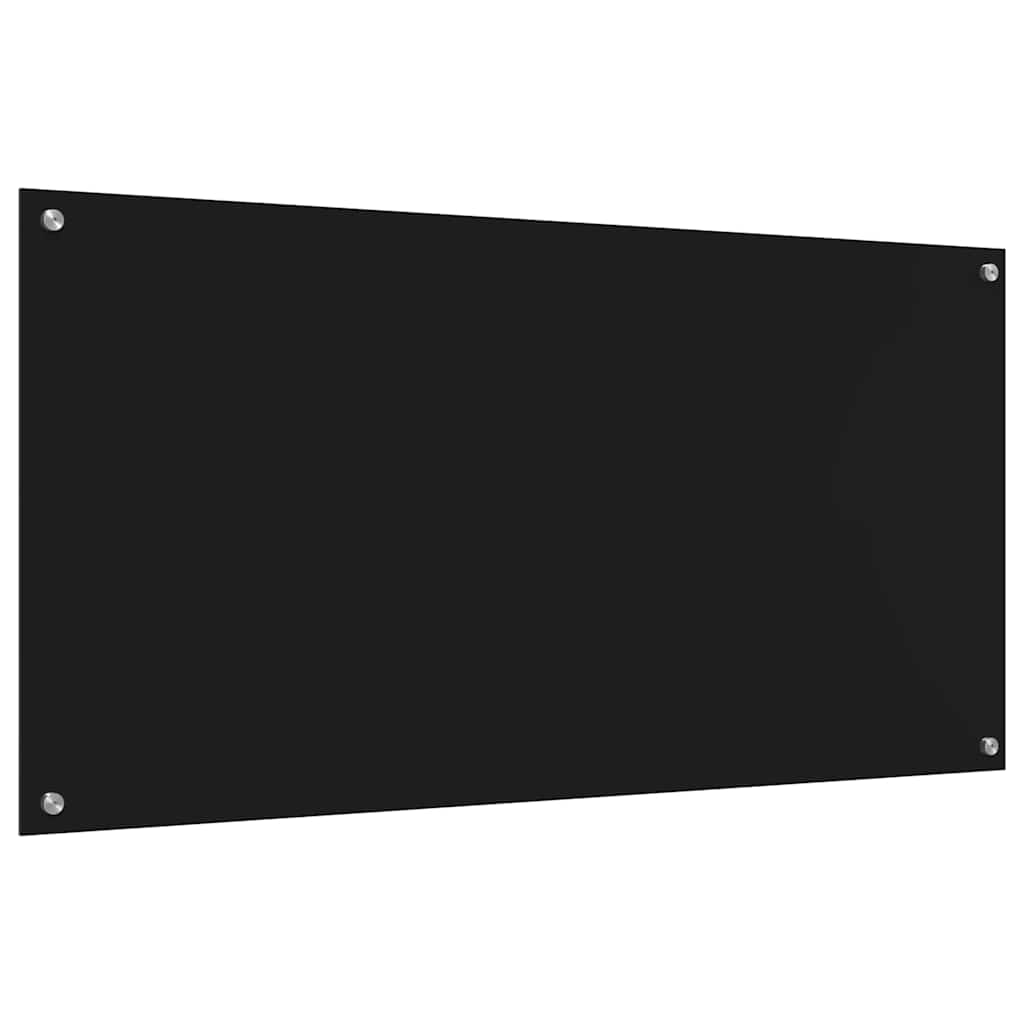 Kjøkkenbenkplate 2 pcs Svart 120 x 60 cm herdet glass