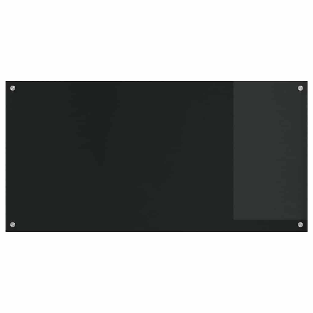 Kjøkkenbenkplate 2 pcs Svart 120 x 60 cm herdet glass