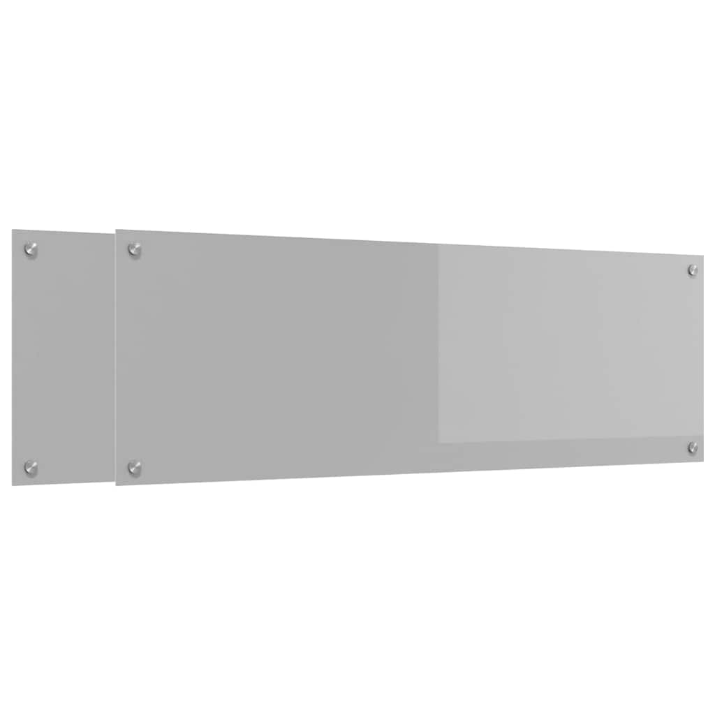Kjøkkenbenkplate 2 pcs Lysegrå 120 x 40 cm herdet glass